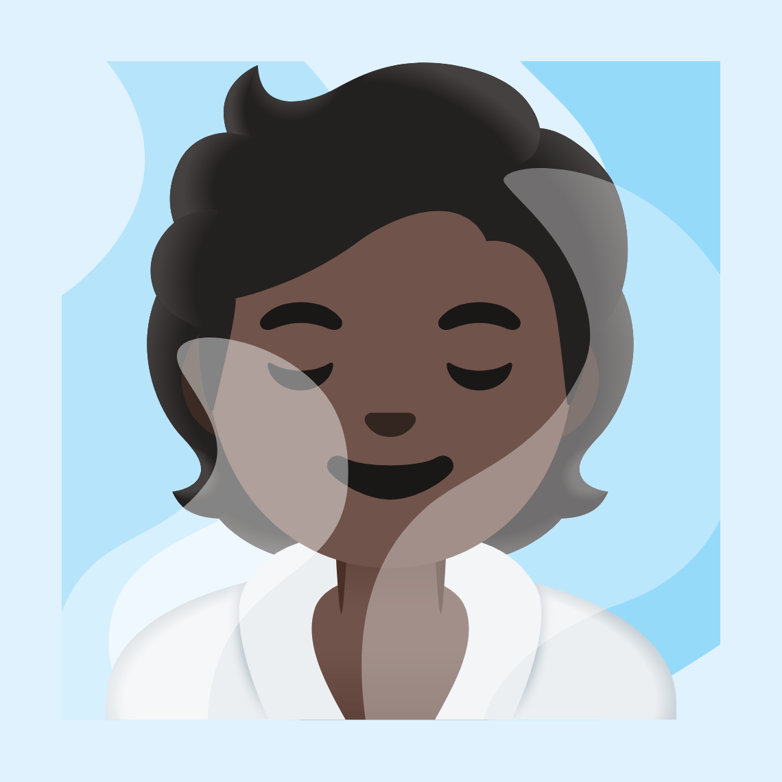 π§πΏ Person in steamy room: dark skin tone