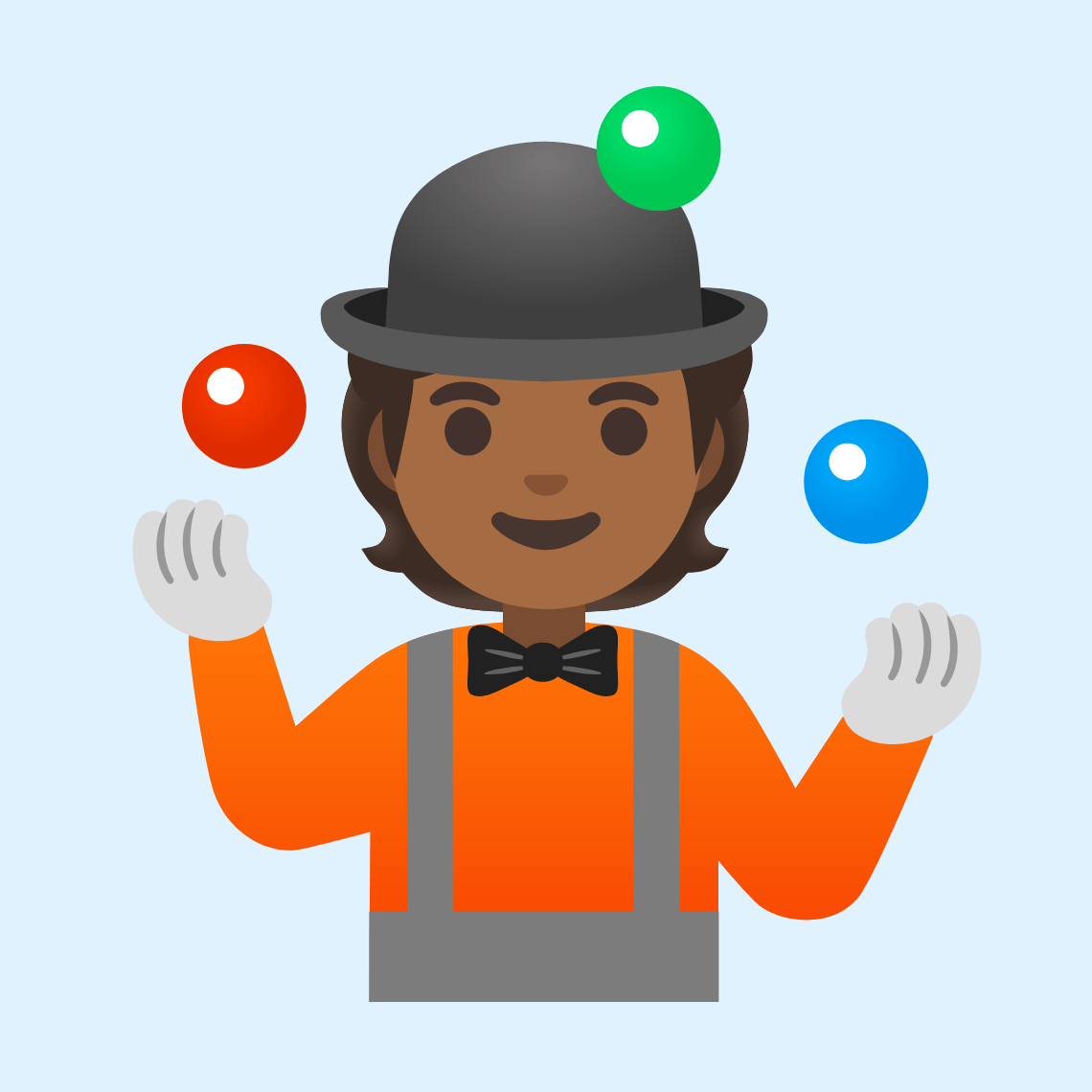 π€ΉπΎ Person juggling: medium-dark skin tone