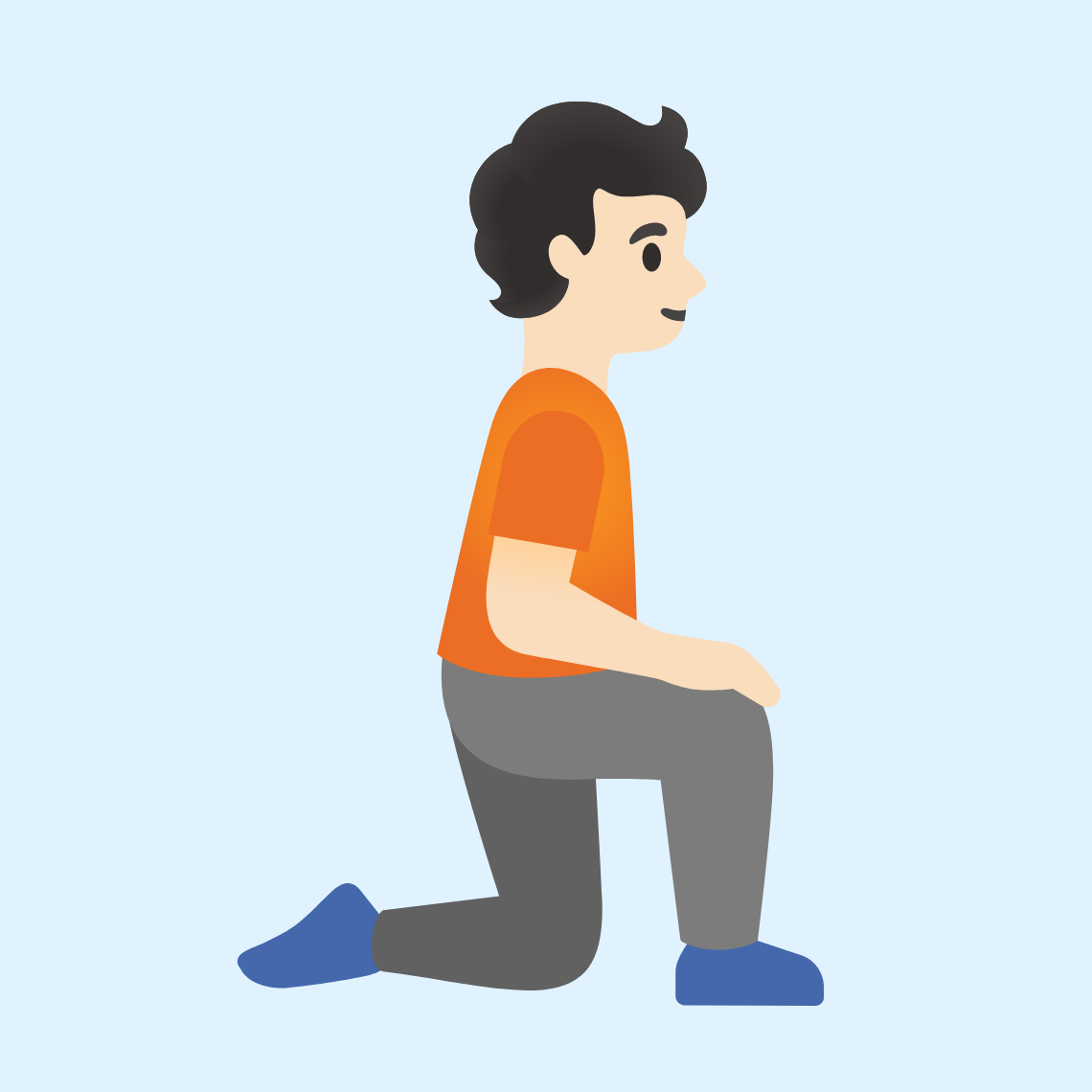 π§π»ββ‘οΈ Person kneeling facing right: light skin tone