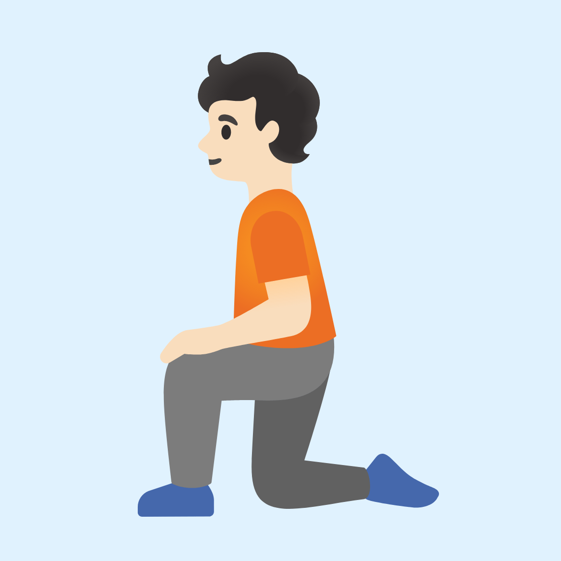 π§π» Person kneeling: light skin tone