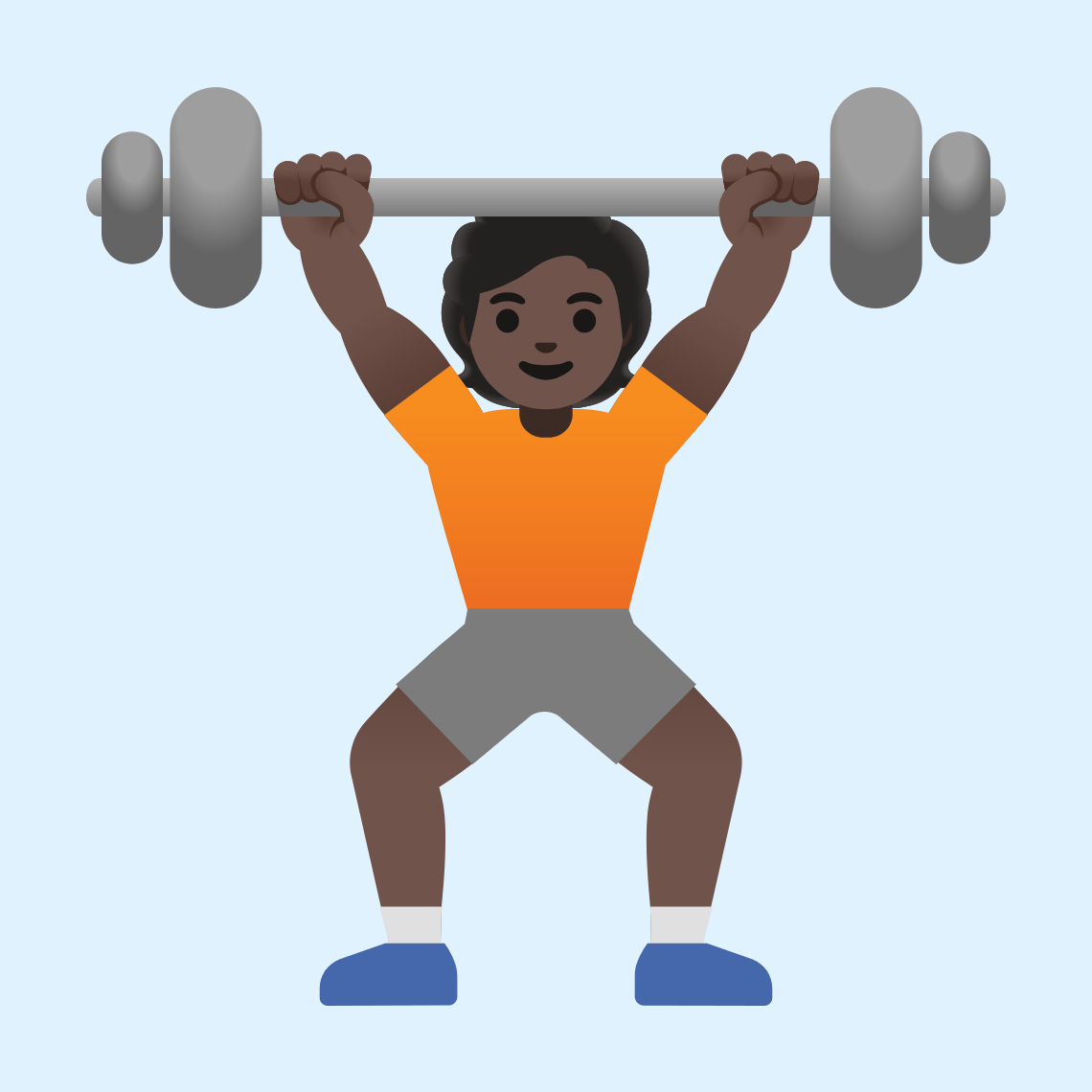 ππΏ Person lifting weights: dark skin tone
