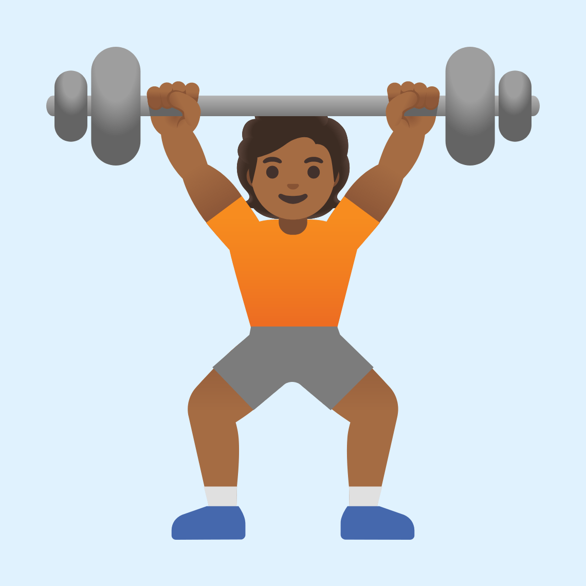 🏋🏾 Osoba diže utege: smeđa boja kože