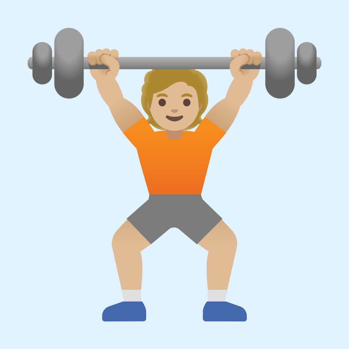 ππΌ Person lifting weights: medium-light skin tone