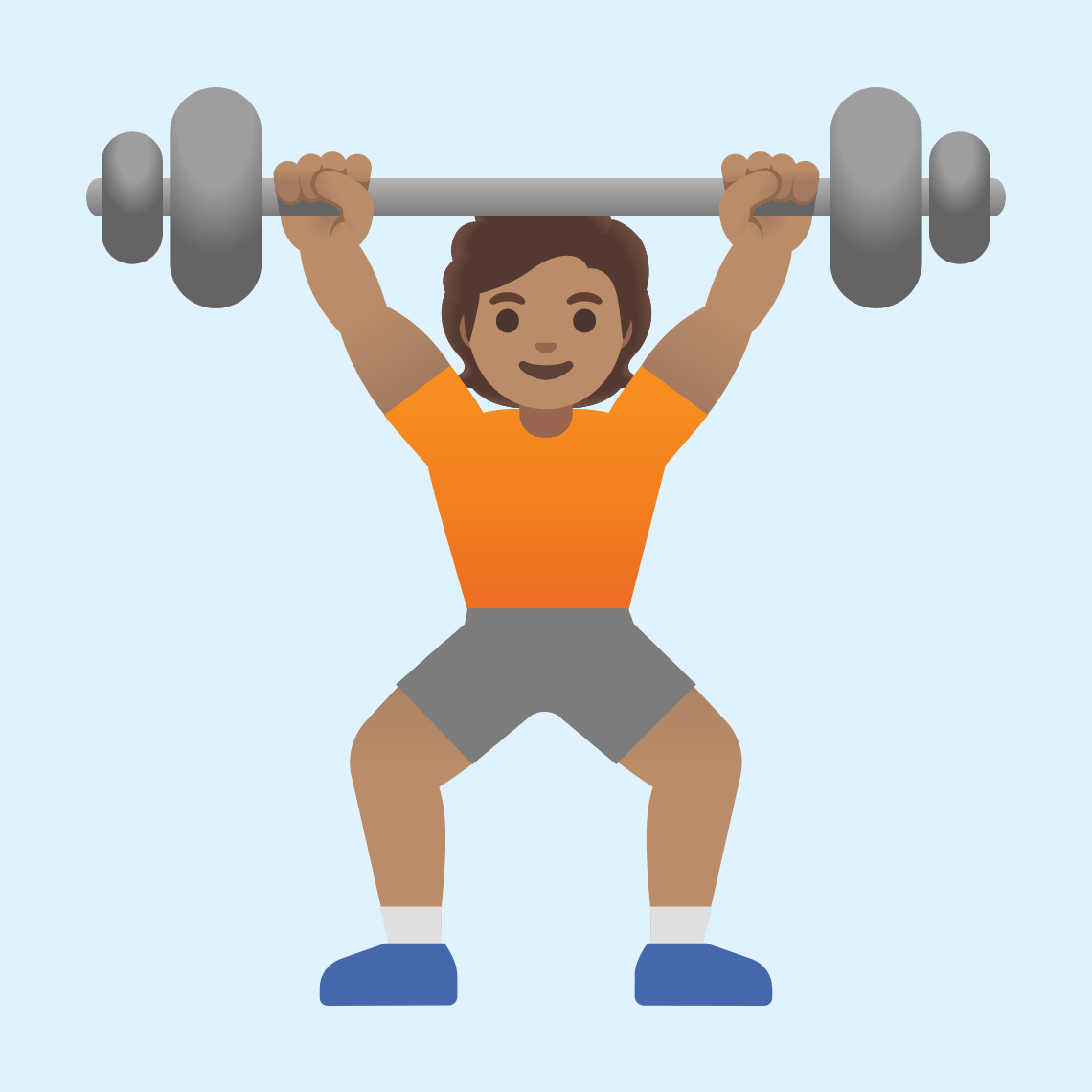 ππ½ Person lifting weights: medium skin tone