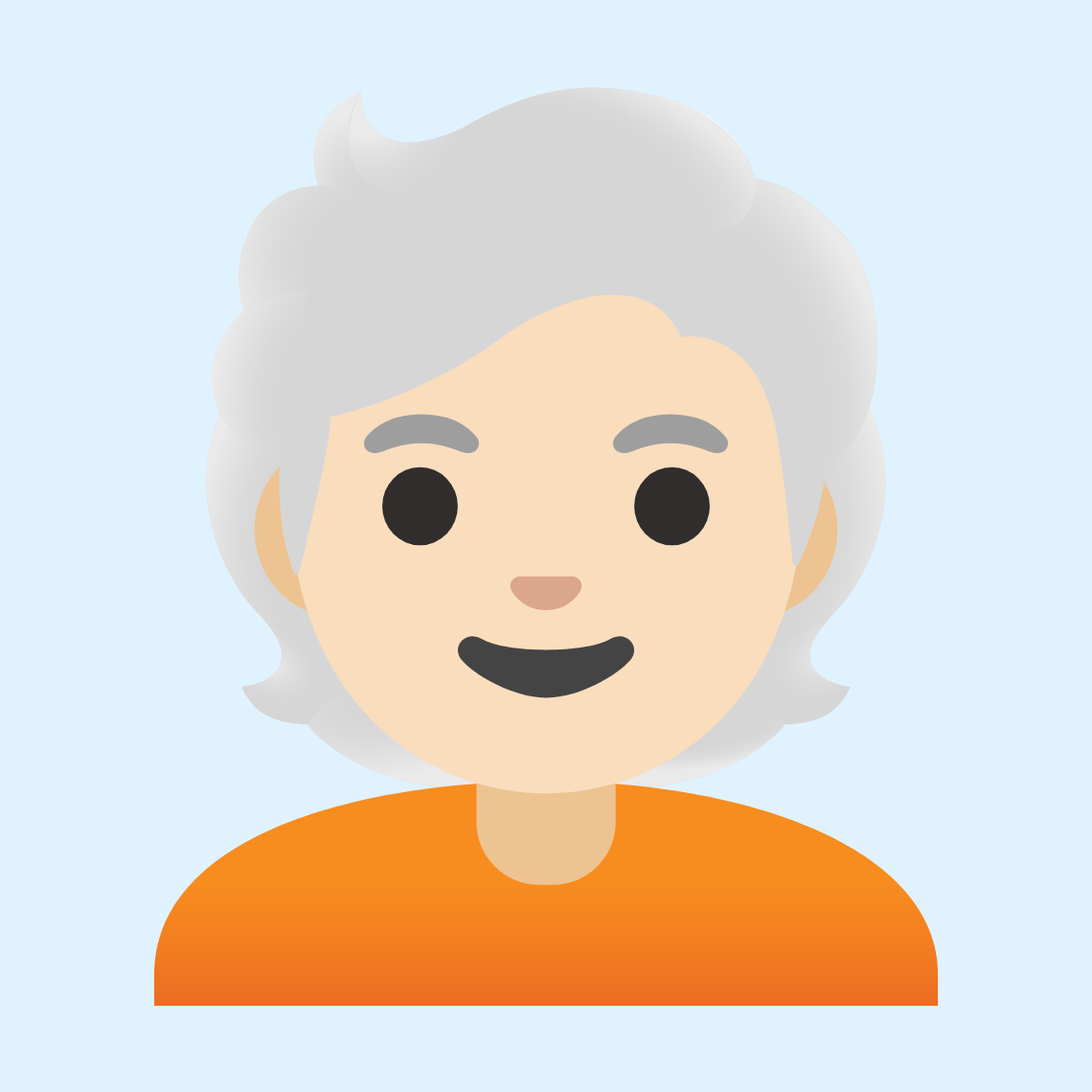 🧑🏻‍🦳 Person: light skin tone, white hair