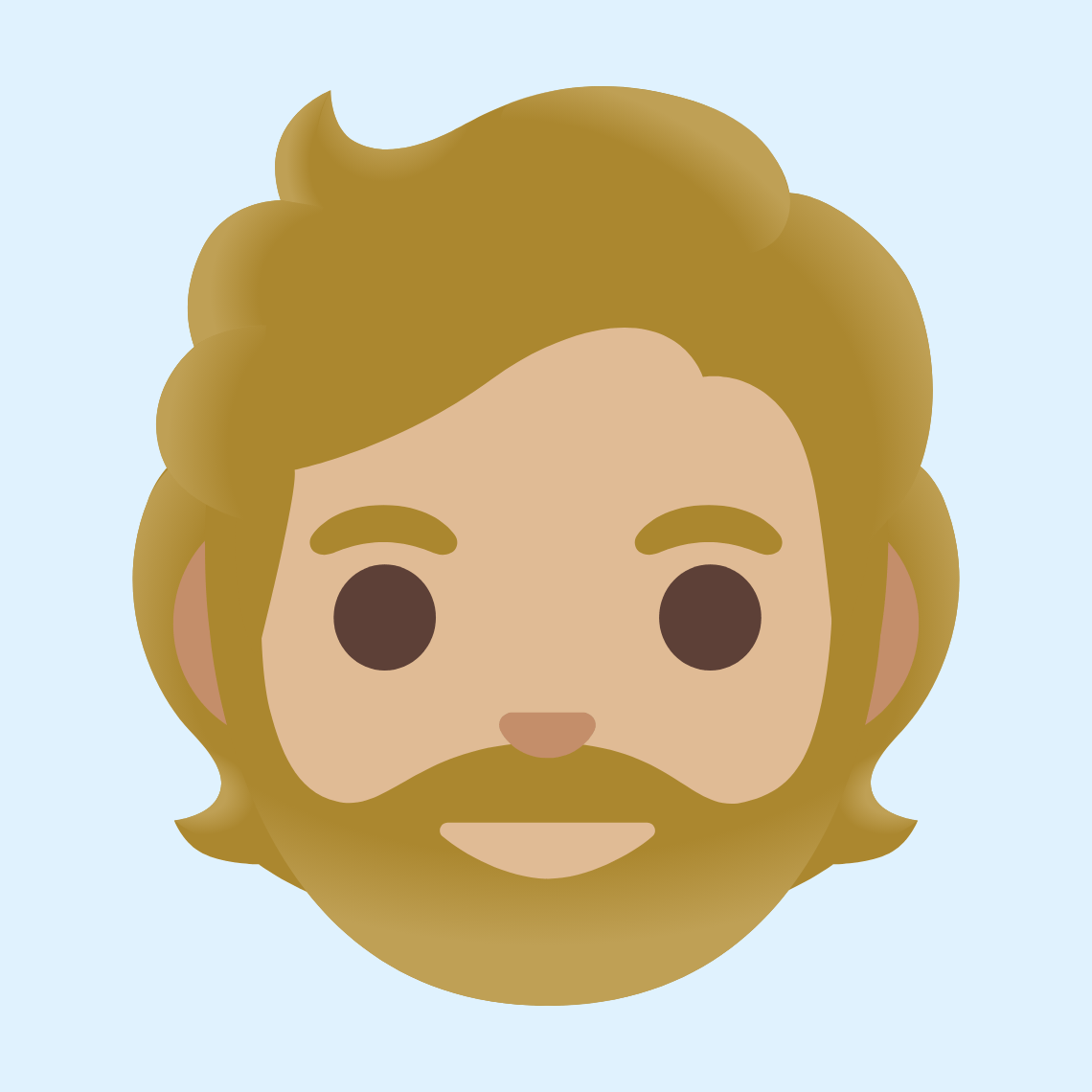 π§πΌ Person: medium-light skin tone, beard