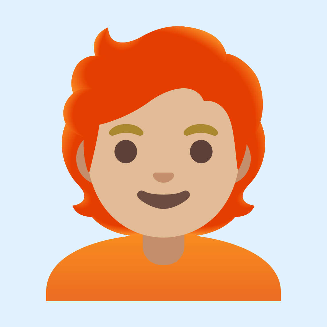 π§πΌβπ¦° Person: medium-light skin tone, red hair