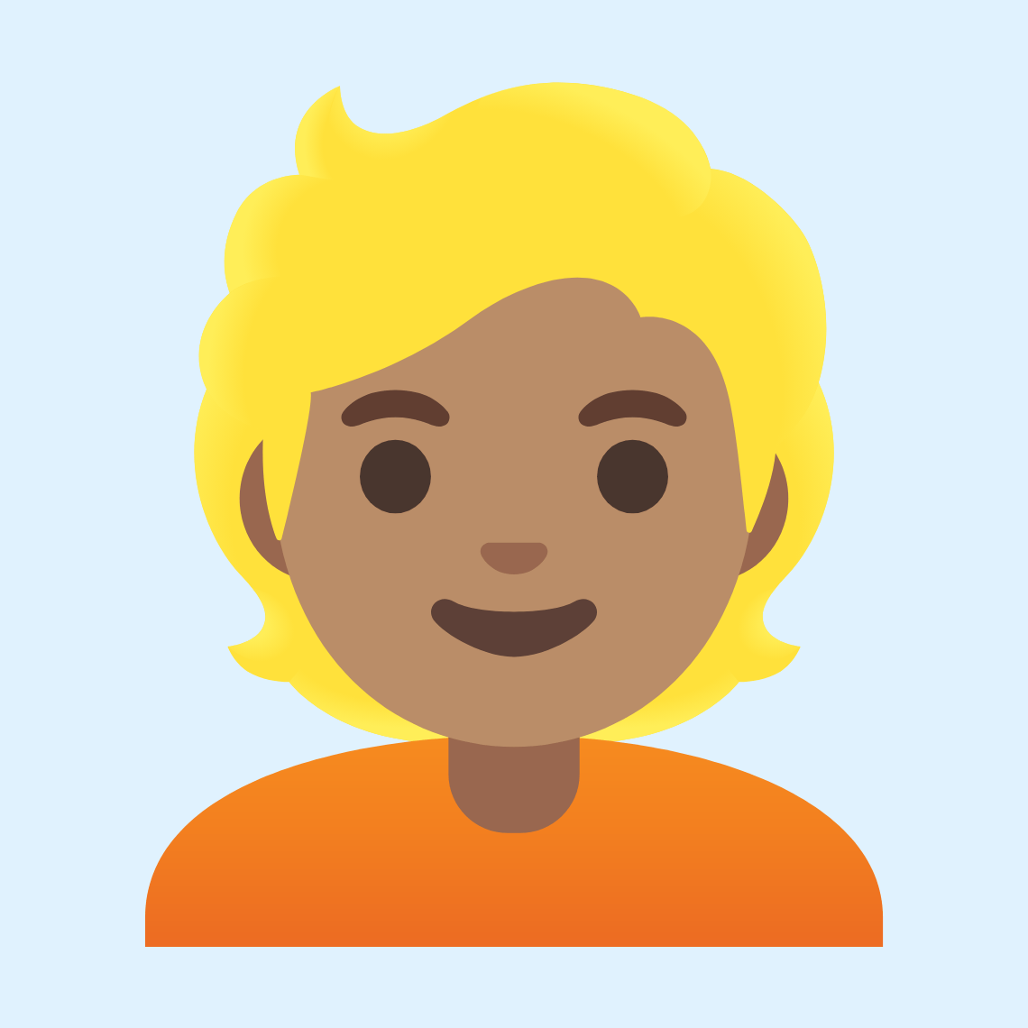 π±π½ Person: medium skin tone, blond hair