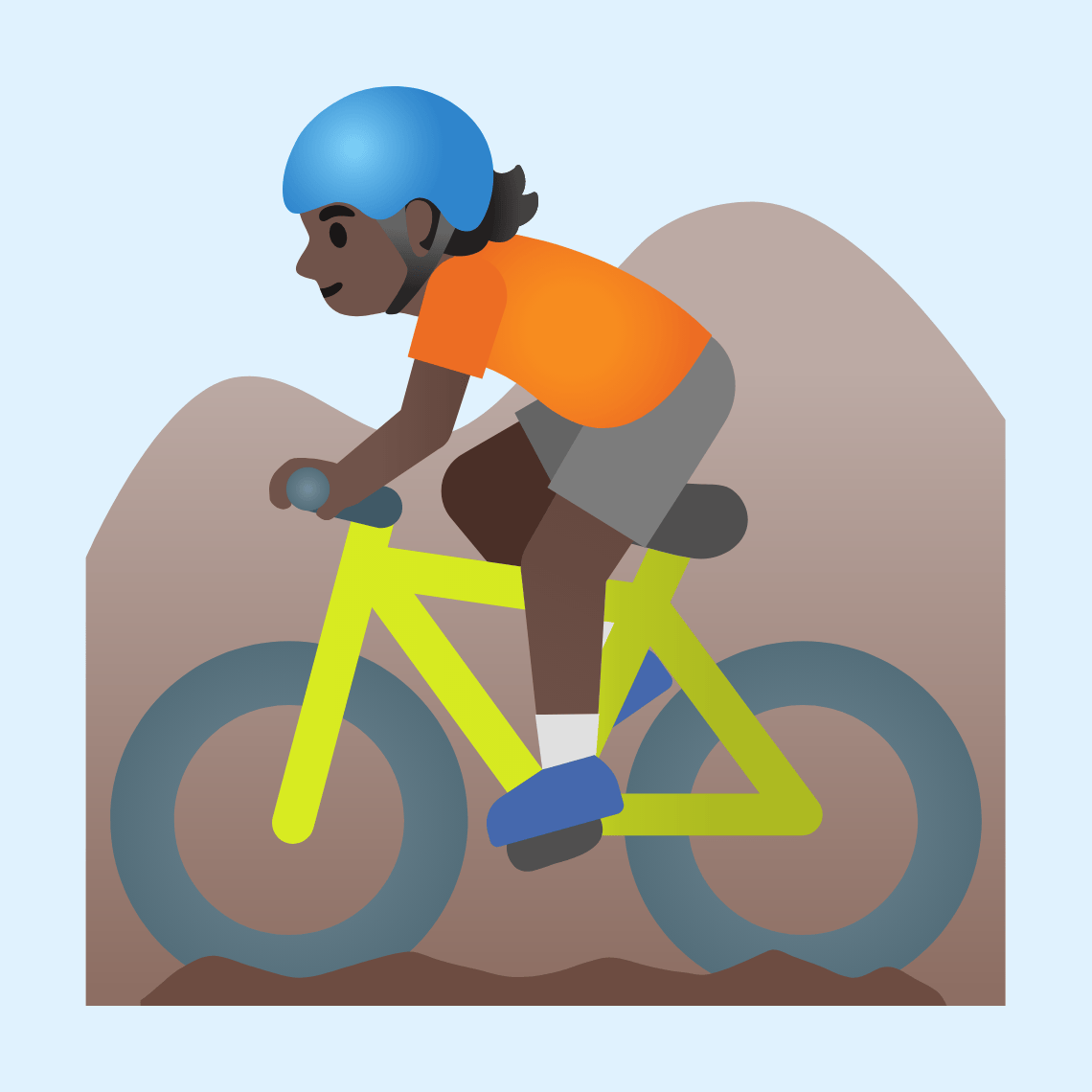 π΅πΏ Person mountain biking: dark skin tone