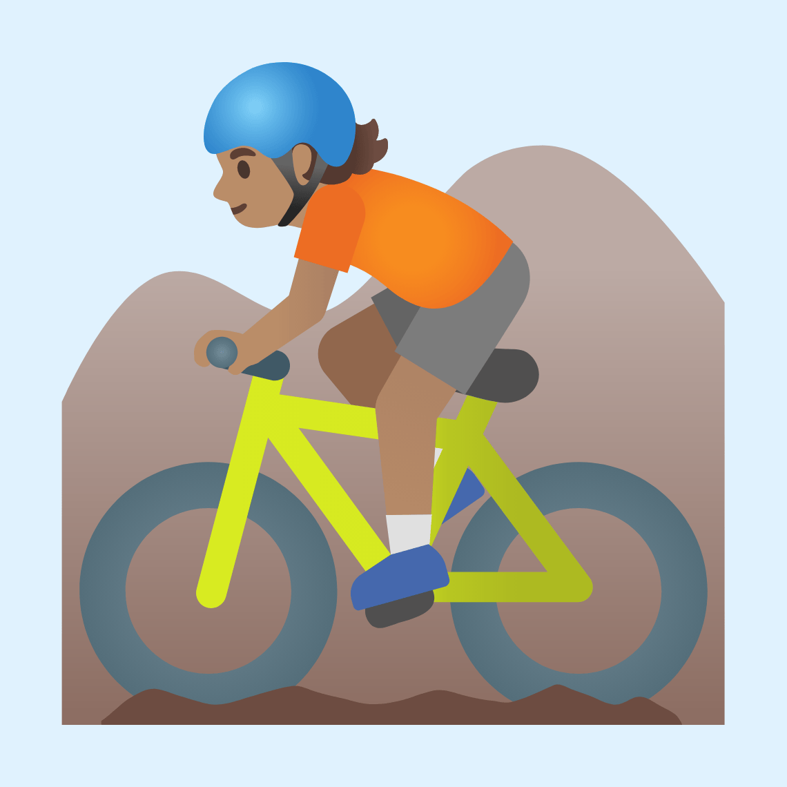 π΅π½ Person mountain biking: medium skin tone
