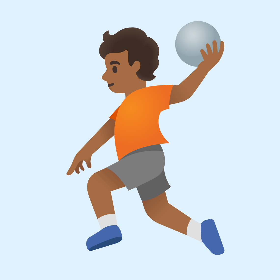 π€ΎπΎ Person playing handball: medium-dark skin tone