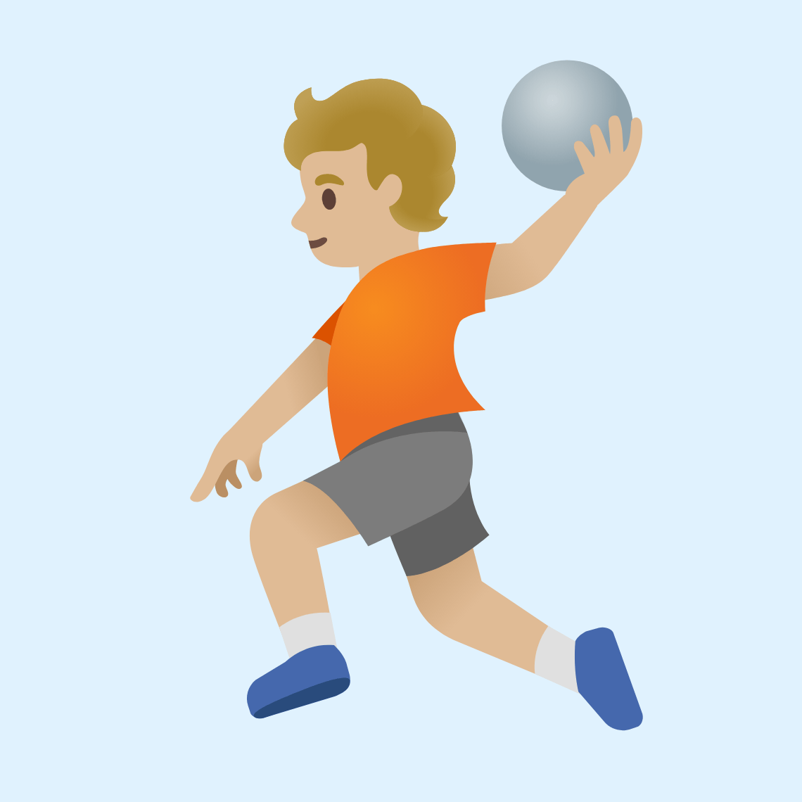 π€ΎπΌ Person playing handball: medium-light skin tone