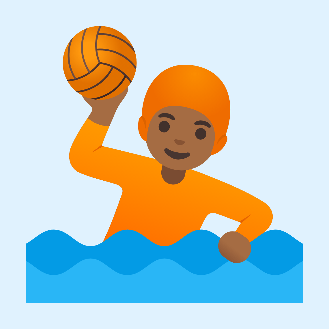 π€½πΎ Person playing water polo: medium-dark skin tone
