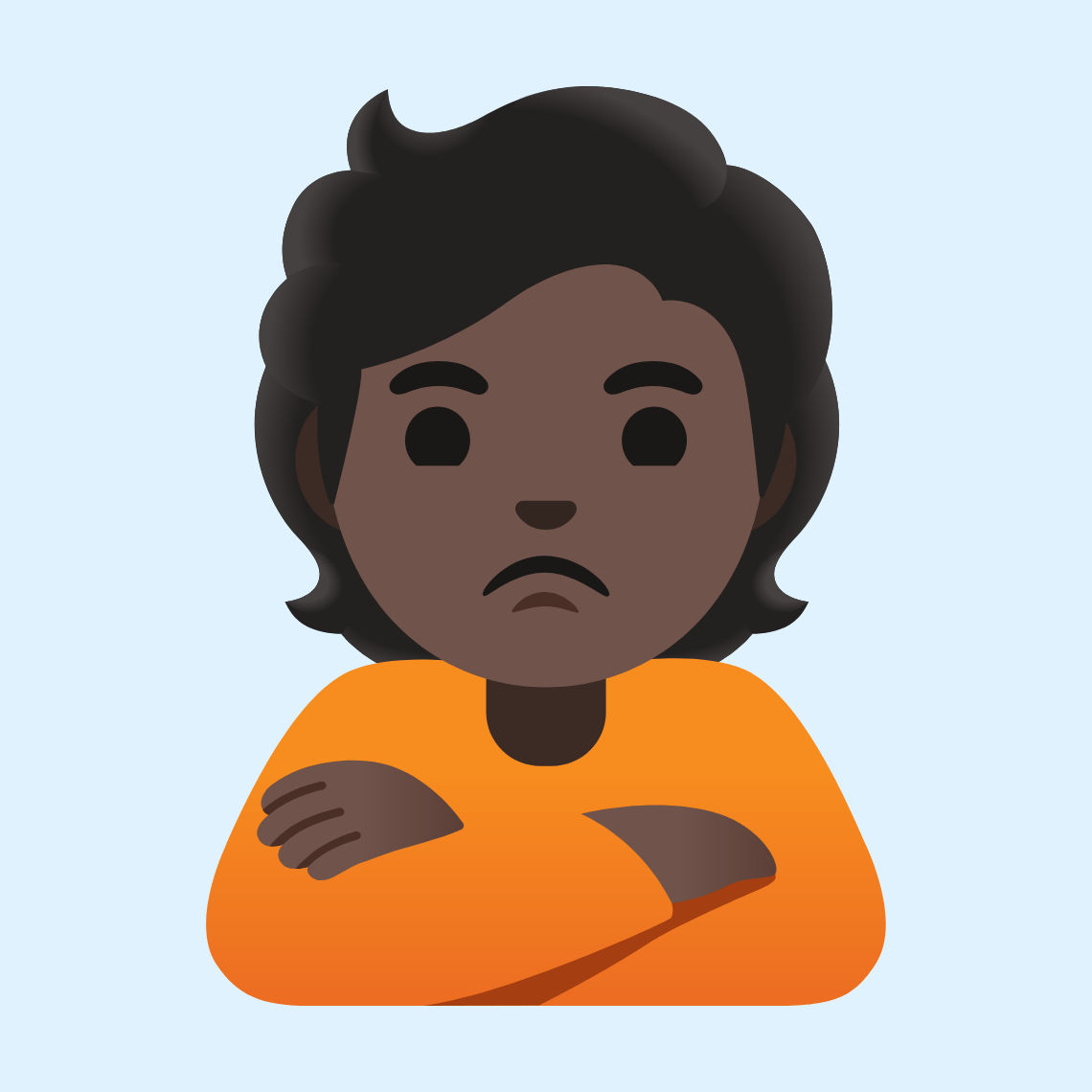 ππΏ Person pouting: dark skin tone