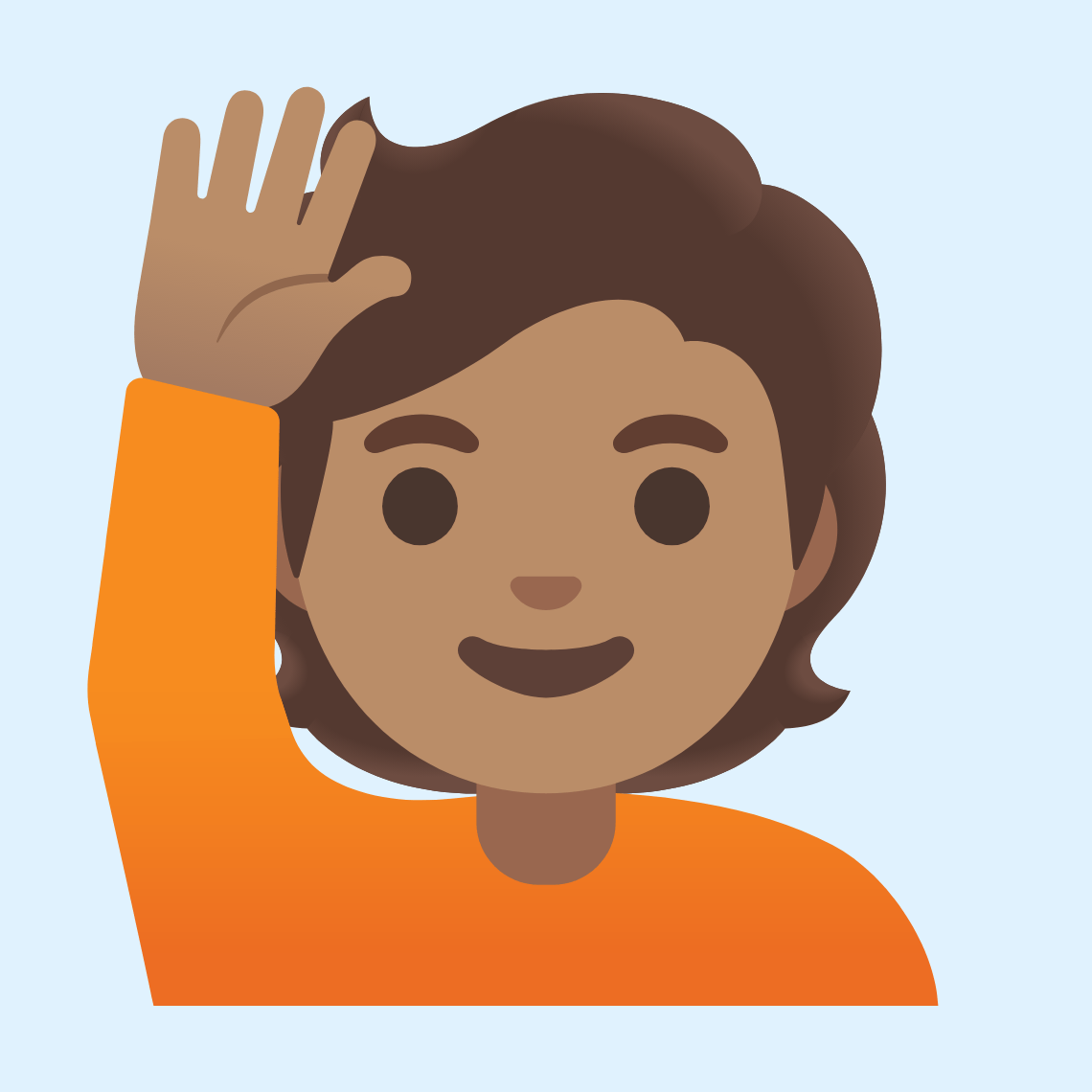 ππ½ Person raising hand: medium skin tone