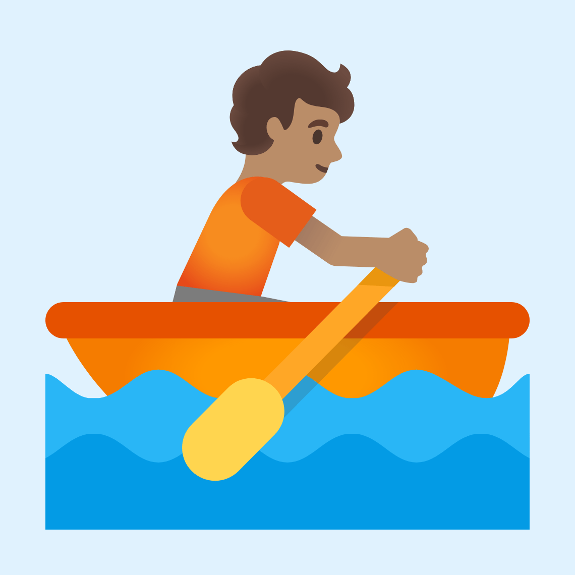 π£π½ Person rowing boat: medium skin tone