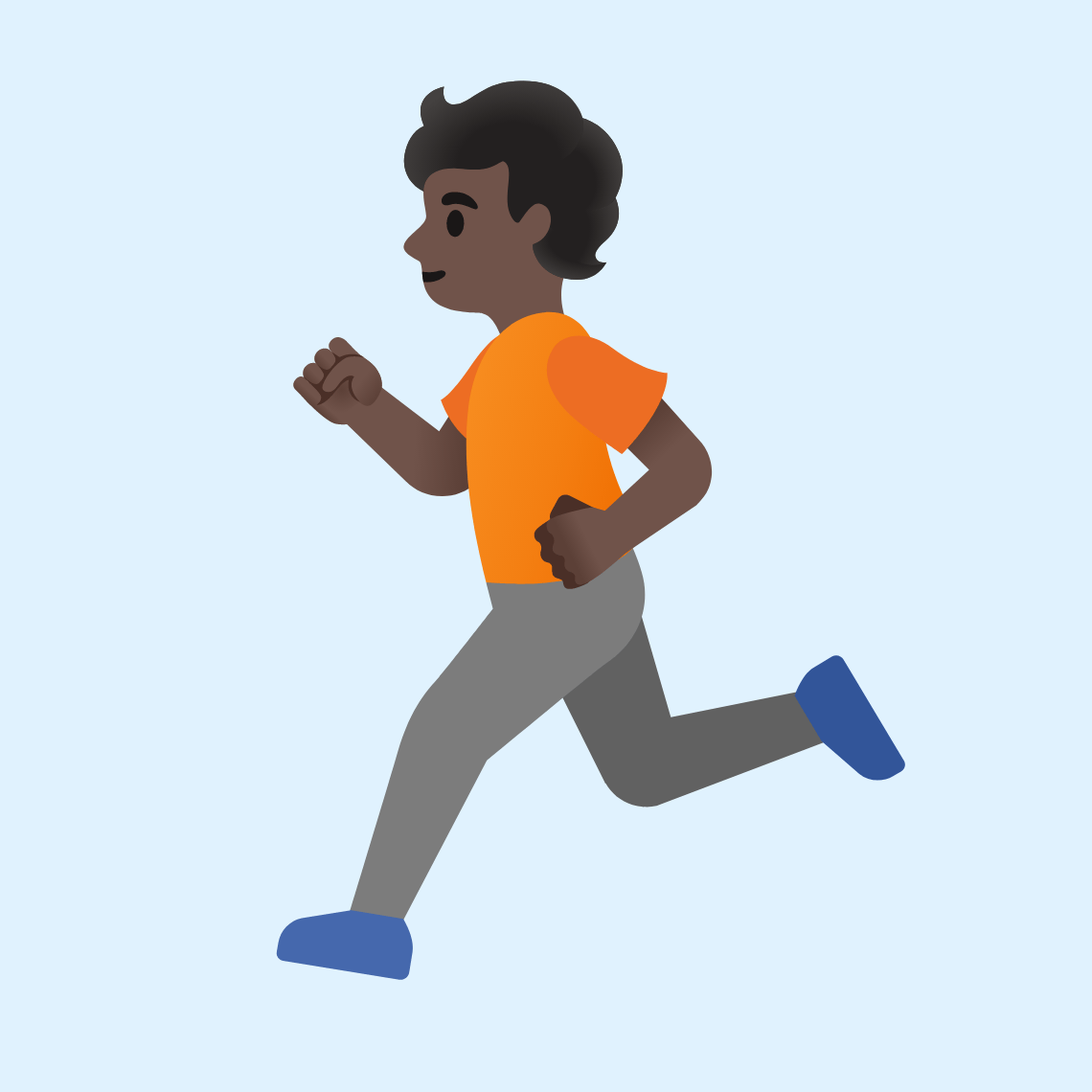 ππΏ Person running: dark skin tone