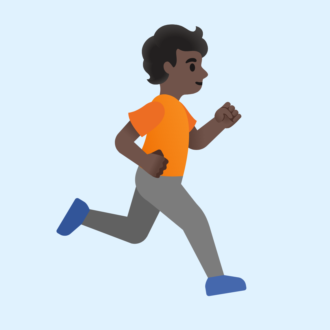 ππΏββ‘οΈ Person running facing right: dark skin tone