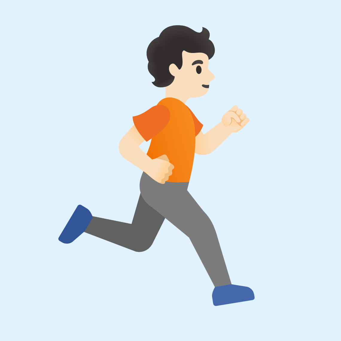 ππ»ββ‘οΈ Person running facing right: light skin tone