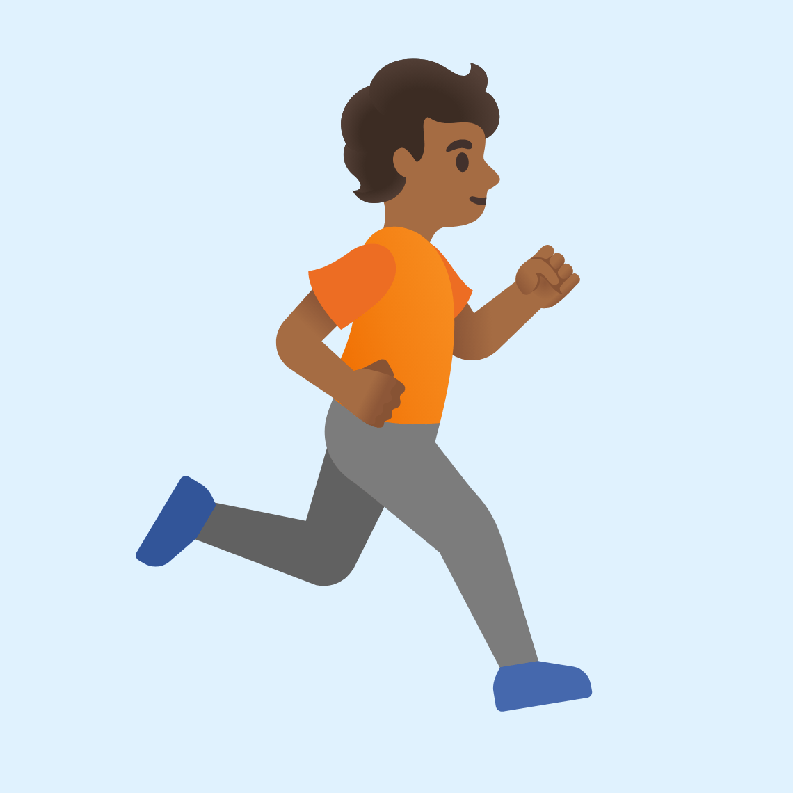 ππΎββ‘οΈ Person running facing right: medium-dark skin tone