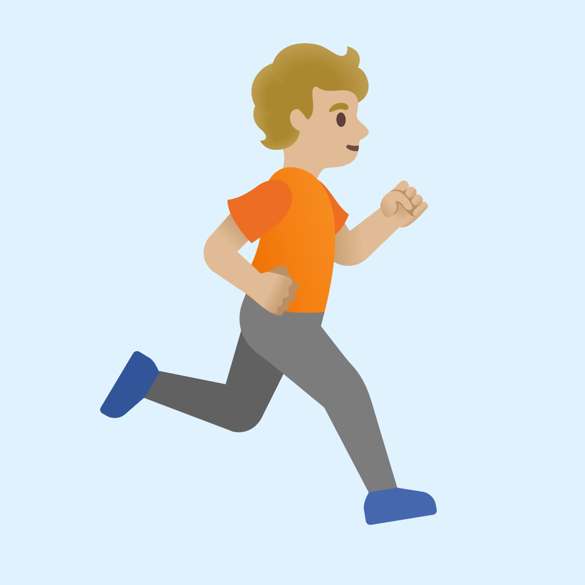 ππΌββ‘οΈ Person running facing right: medium-light skin tone