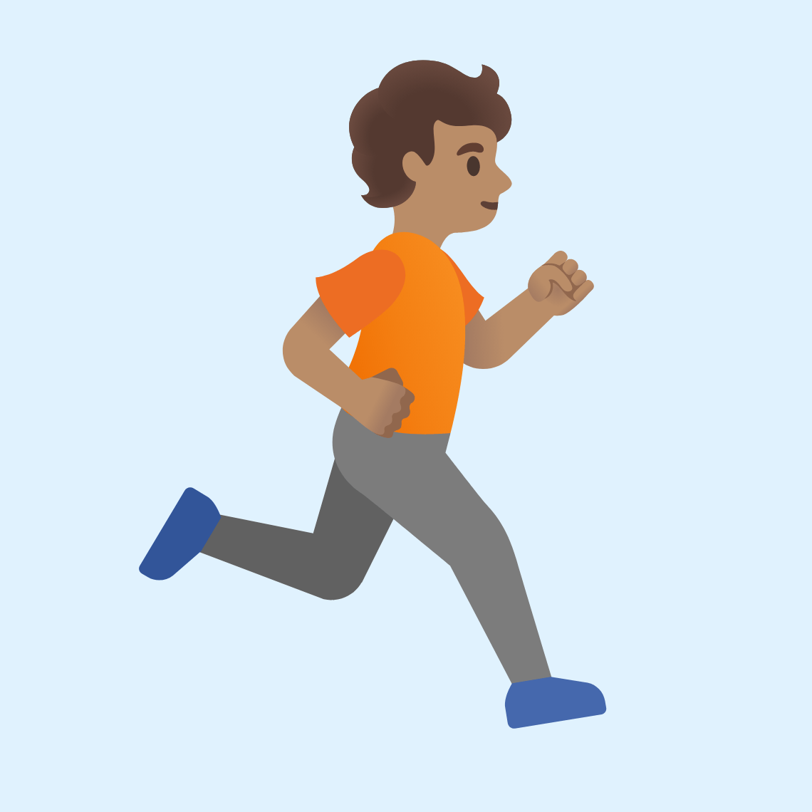ππ½ββ‘οΈ Person running facing right: medium skin tone