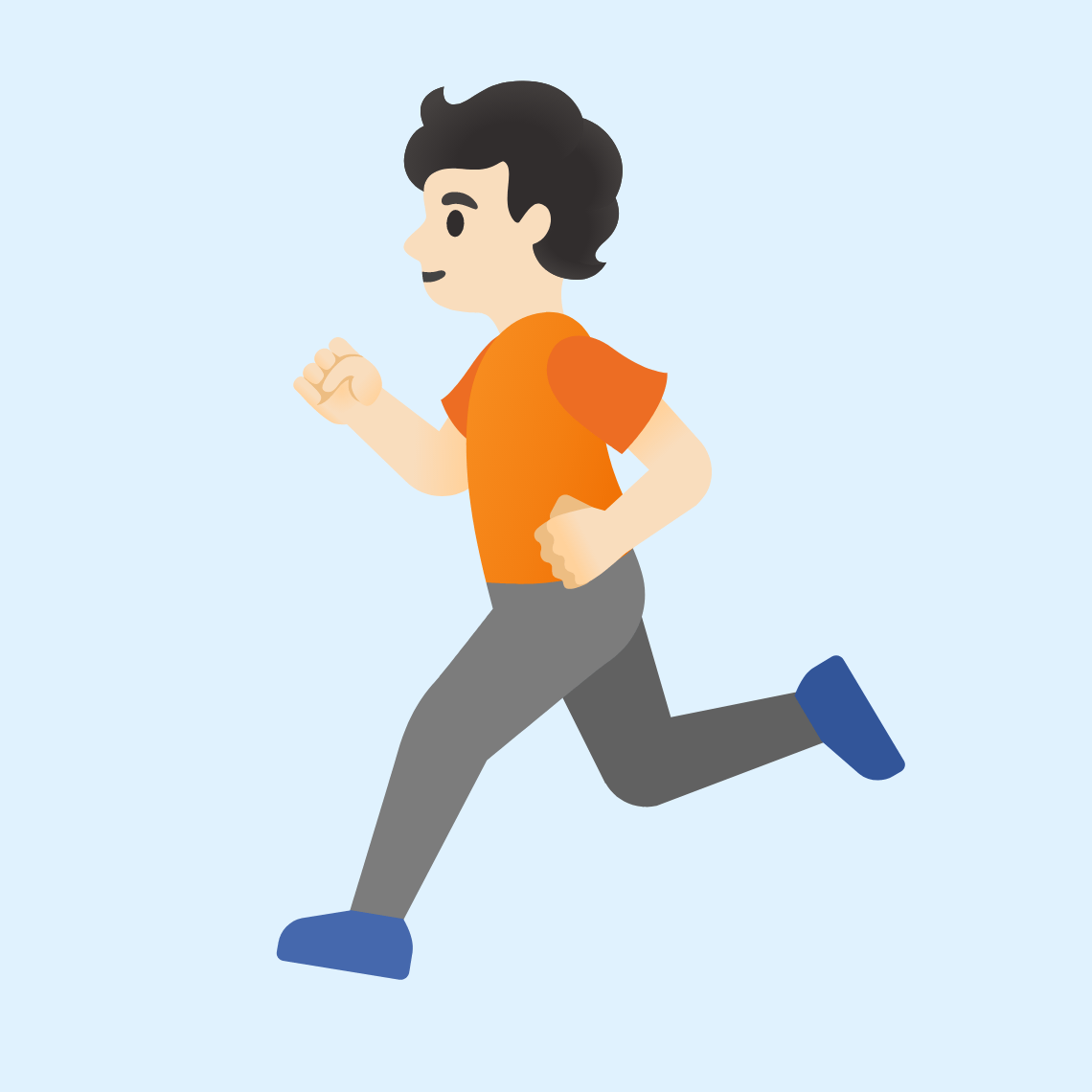 ππ» Person running: light skin tone