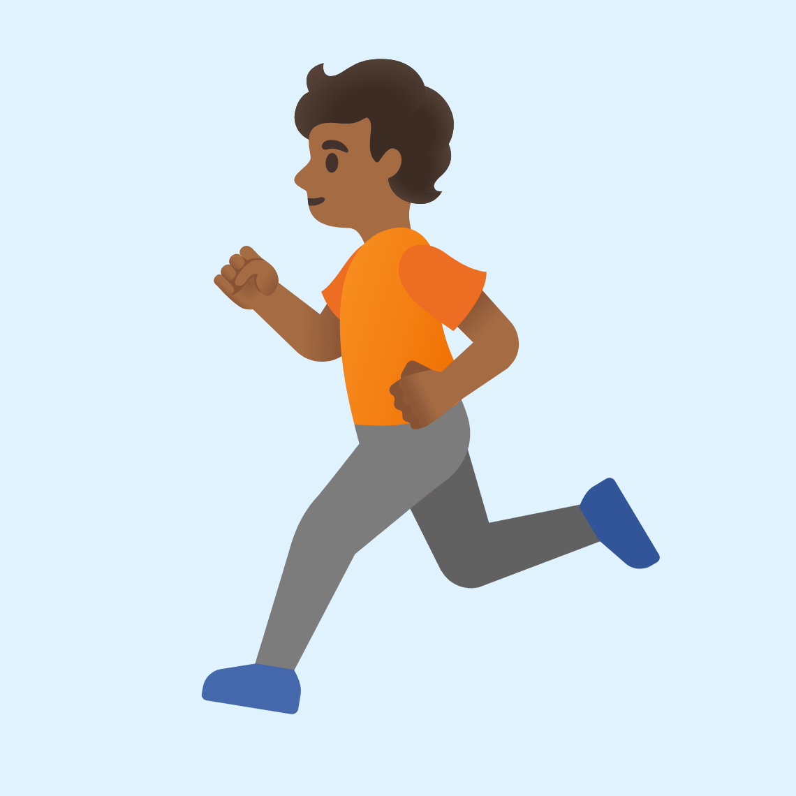 ππΎ Person running: medium-dark skin tone