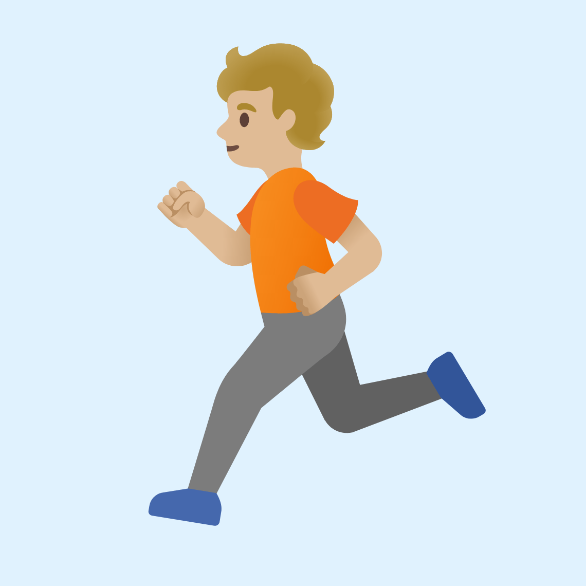 ππΌ Person running: medium-light skin tone