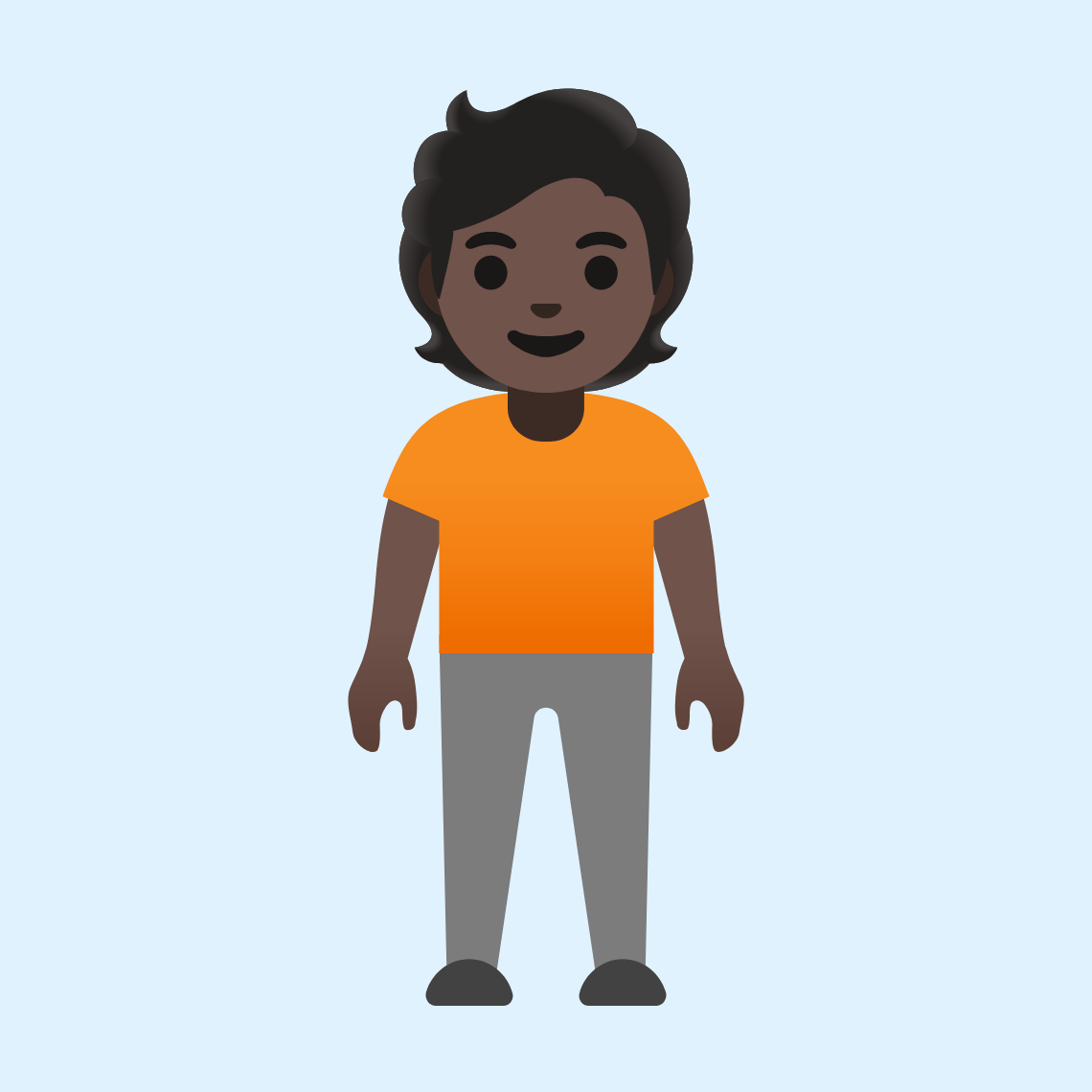 π§πΏ Person standing: dark skin tone