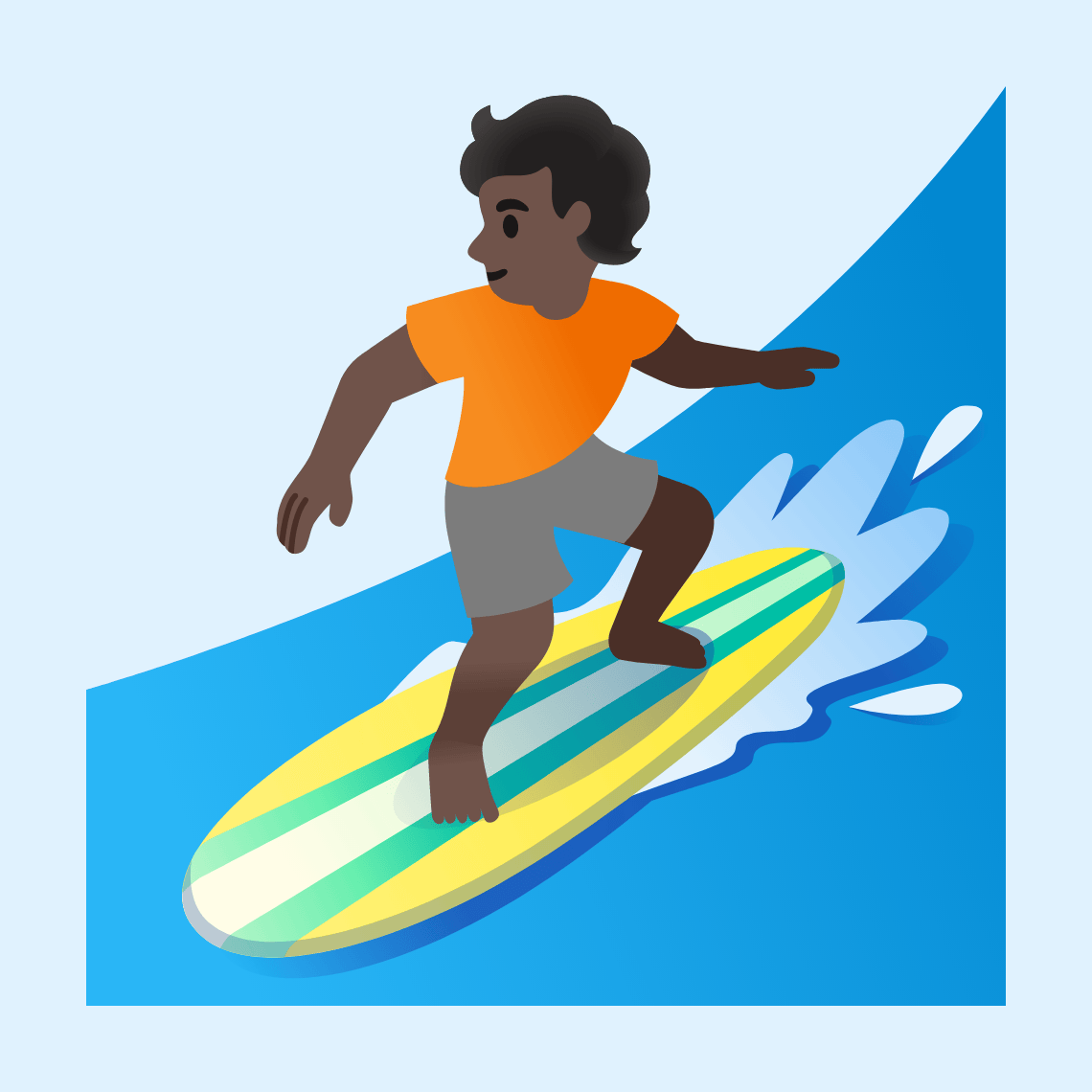ππΏ Person surfing: dark skin tone