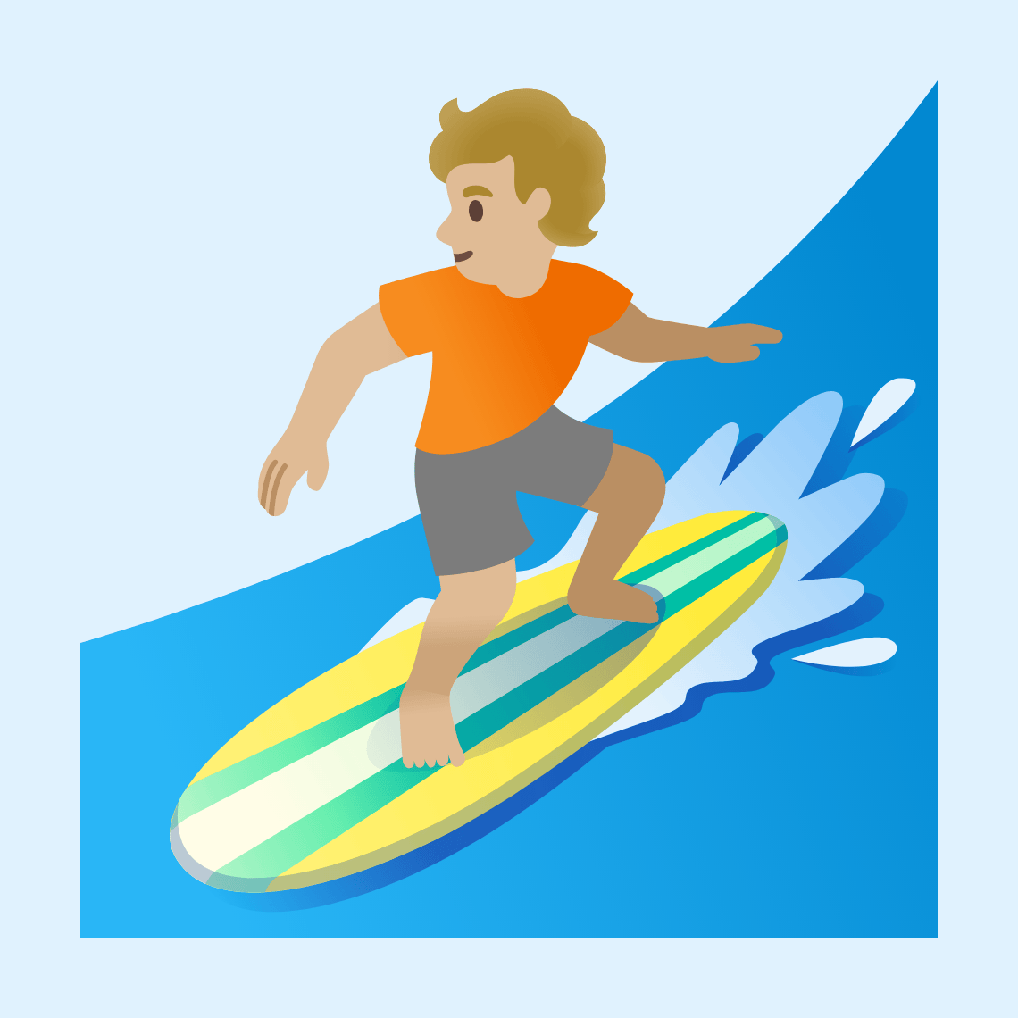 ππΌ Person surfing: medium-light skin tone