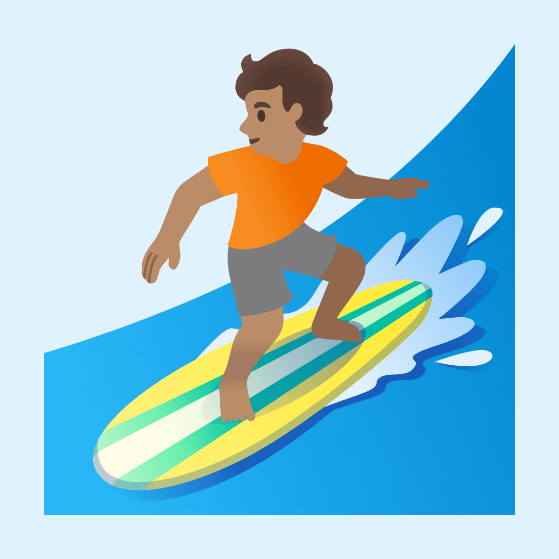 🏄🏽 Surfer: maslinasta boja kože