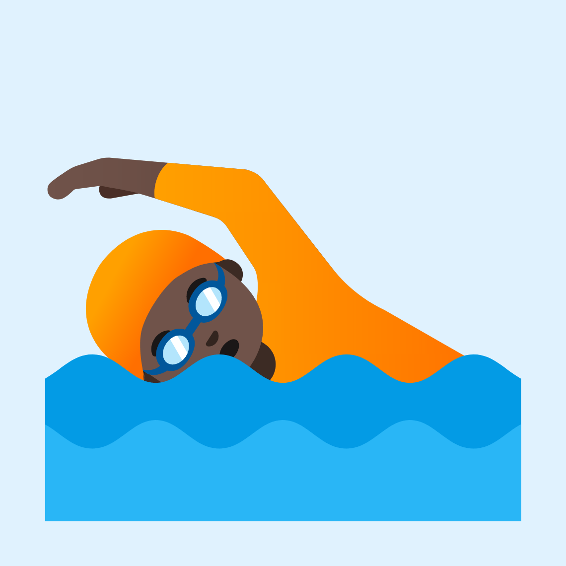 ππΏ Person swimming: dark skin tone