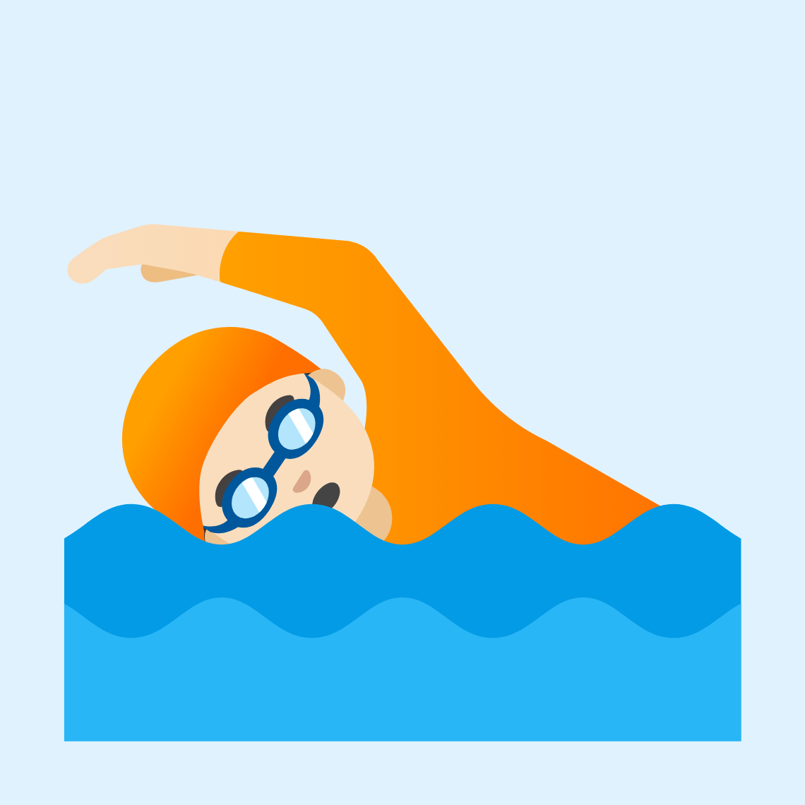ππ» Person swimming: light skin tone