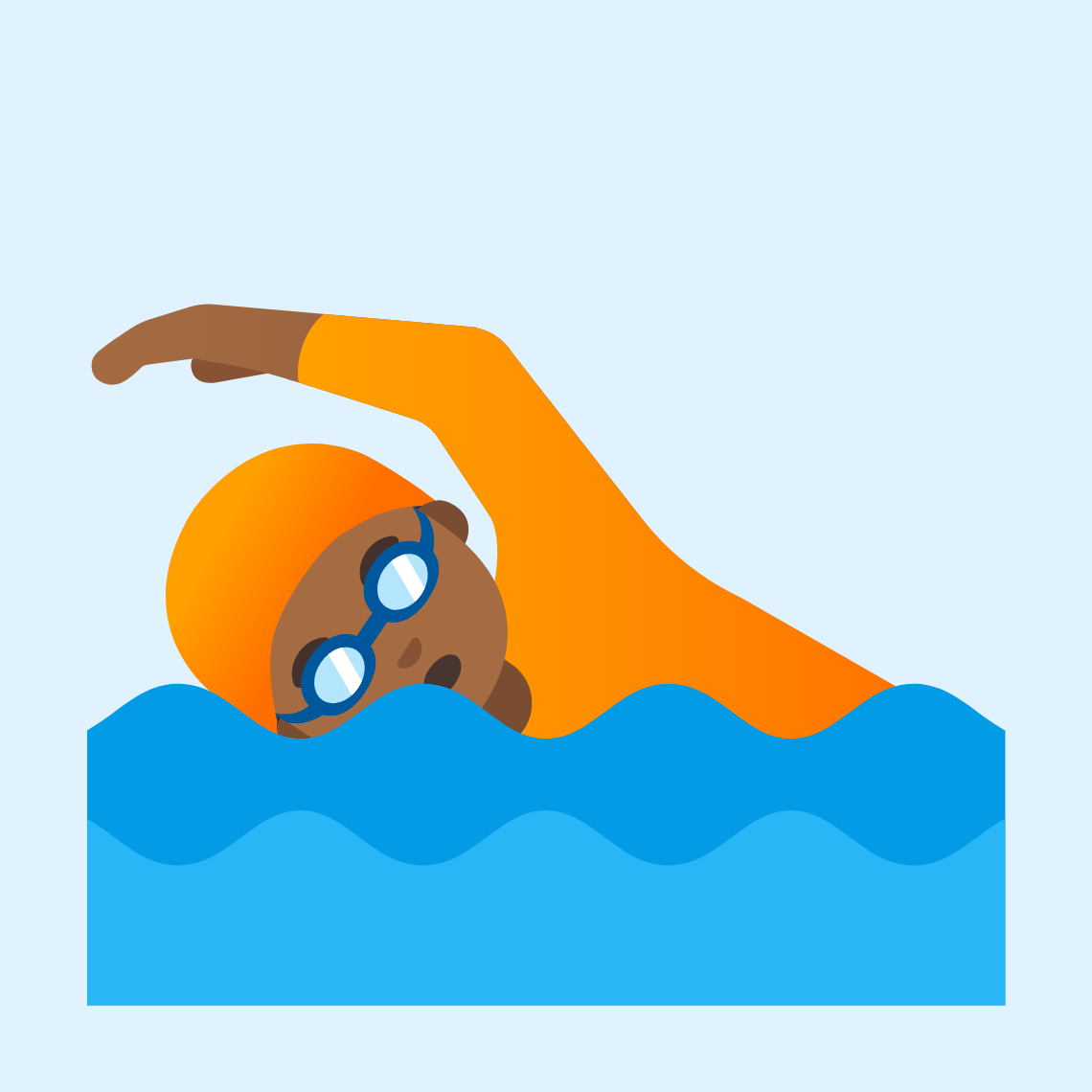 ππΎ Person swimming: medium-dark skin tone