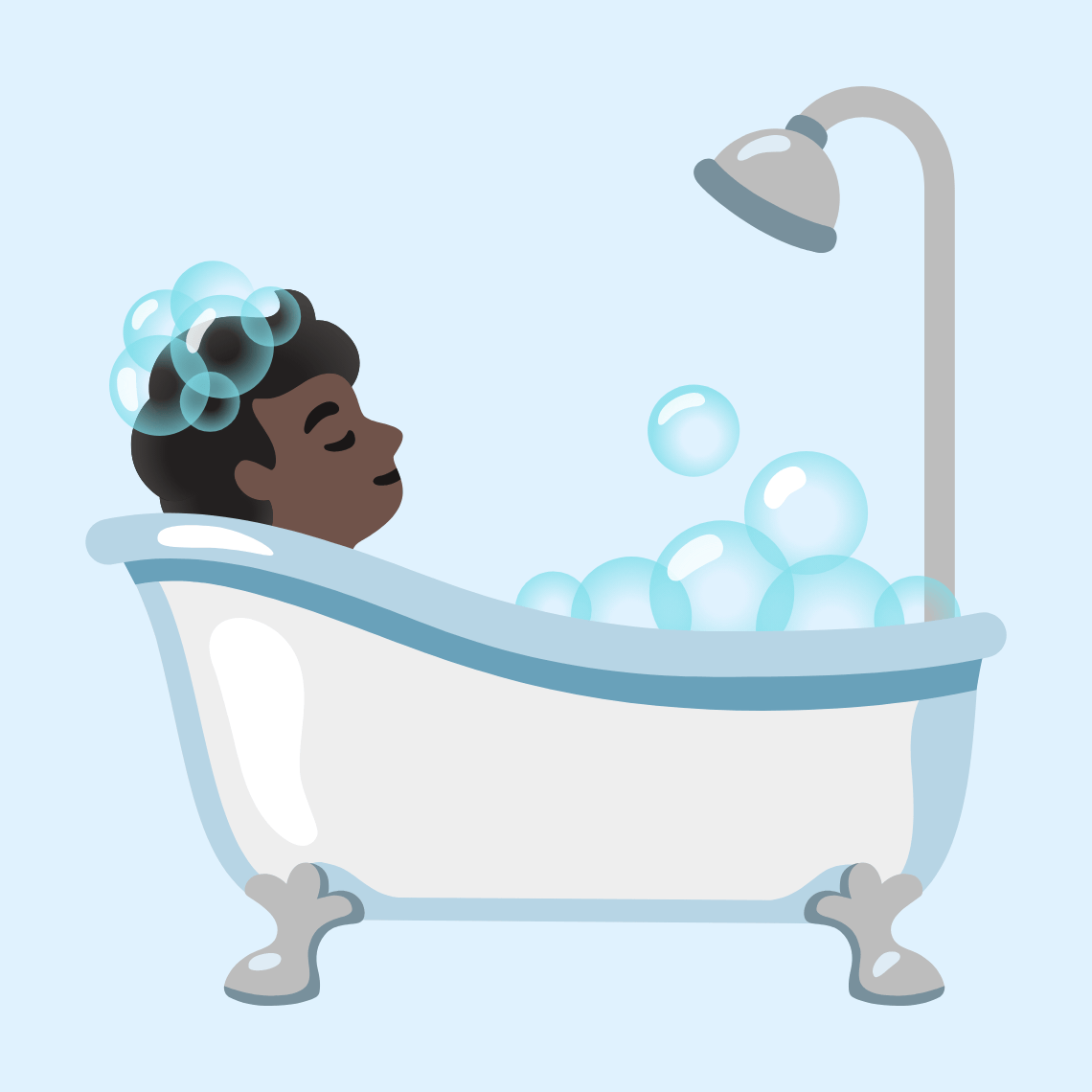 ππΏ Person taking bath: dark skin tone