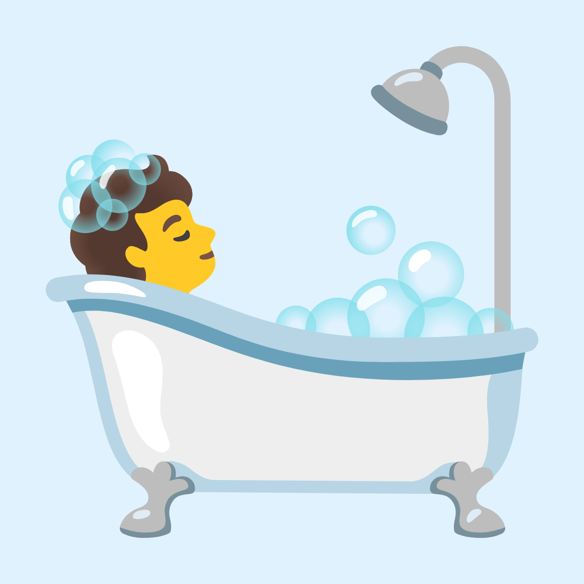 π Person taking bath