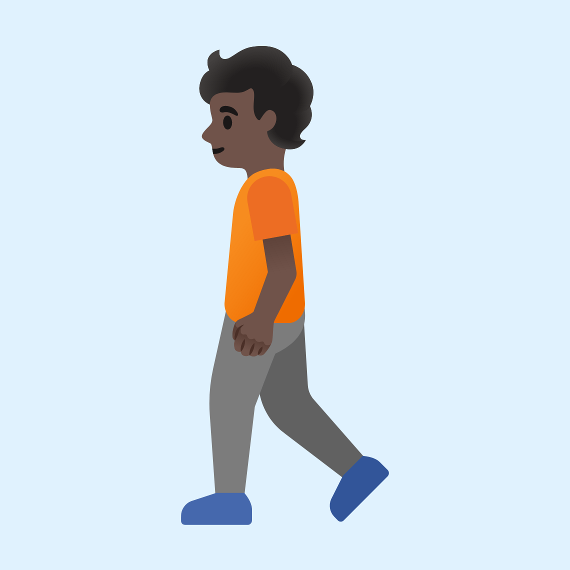 πΆπΏ Person walking: dark skin tone