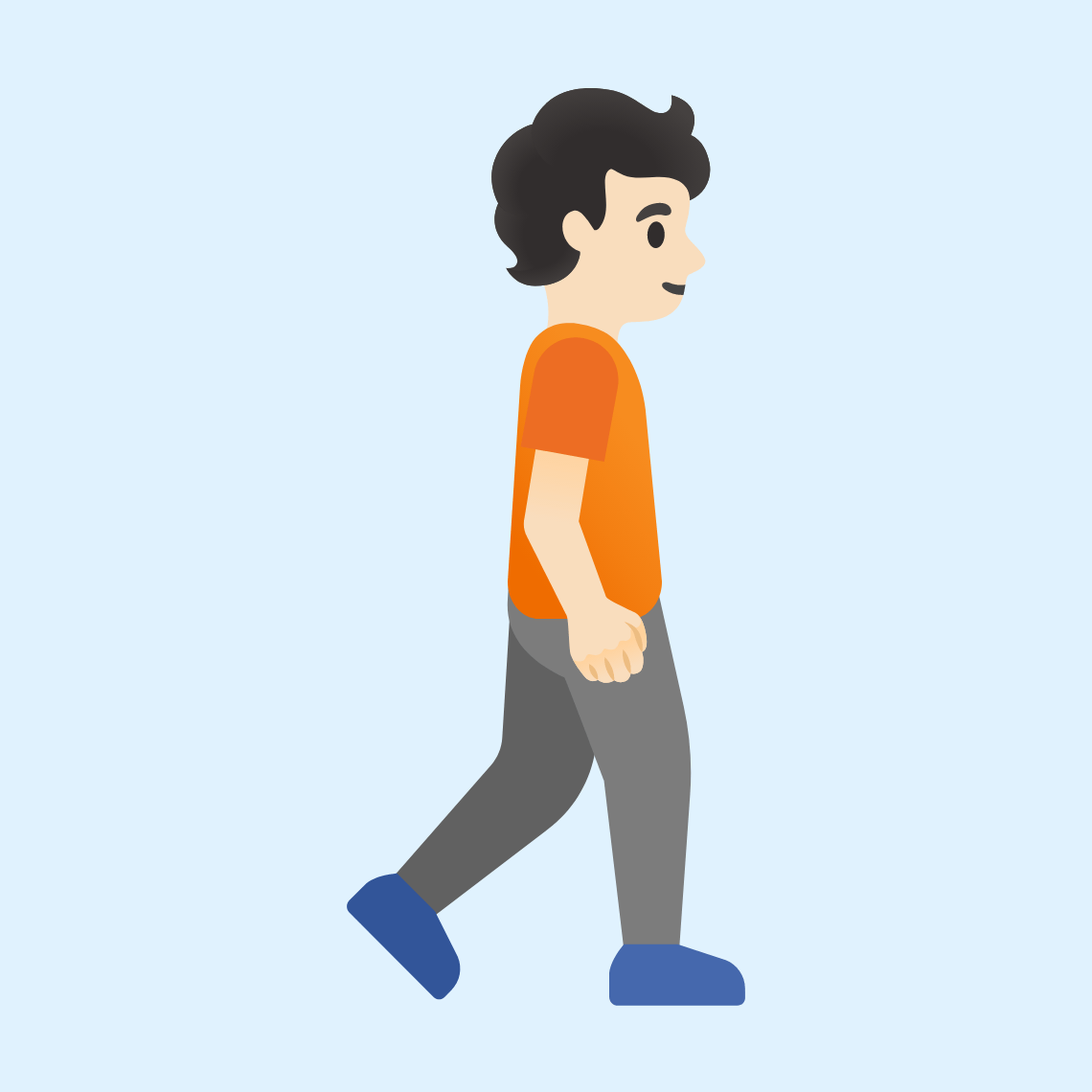 🚶🏻‍➡️ Person walking facing right: light skin tone
