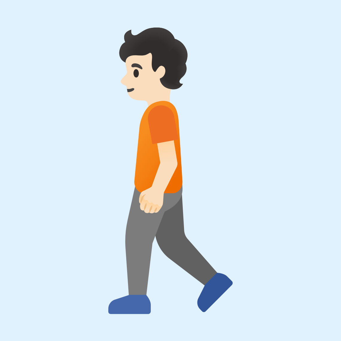 πΆπ» Person walking: light skin tone