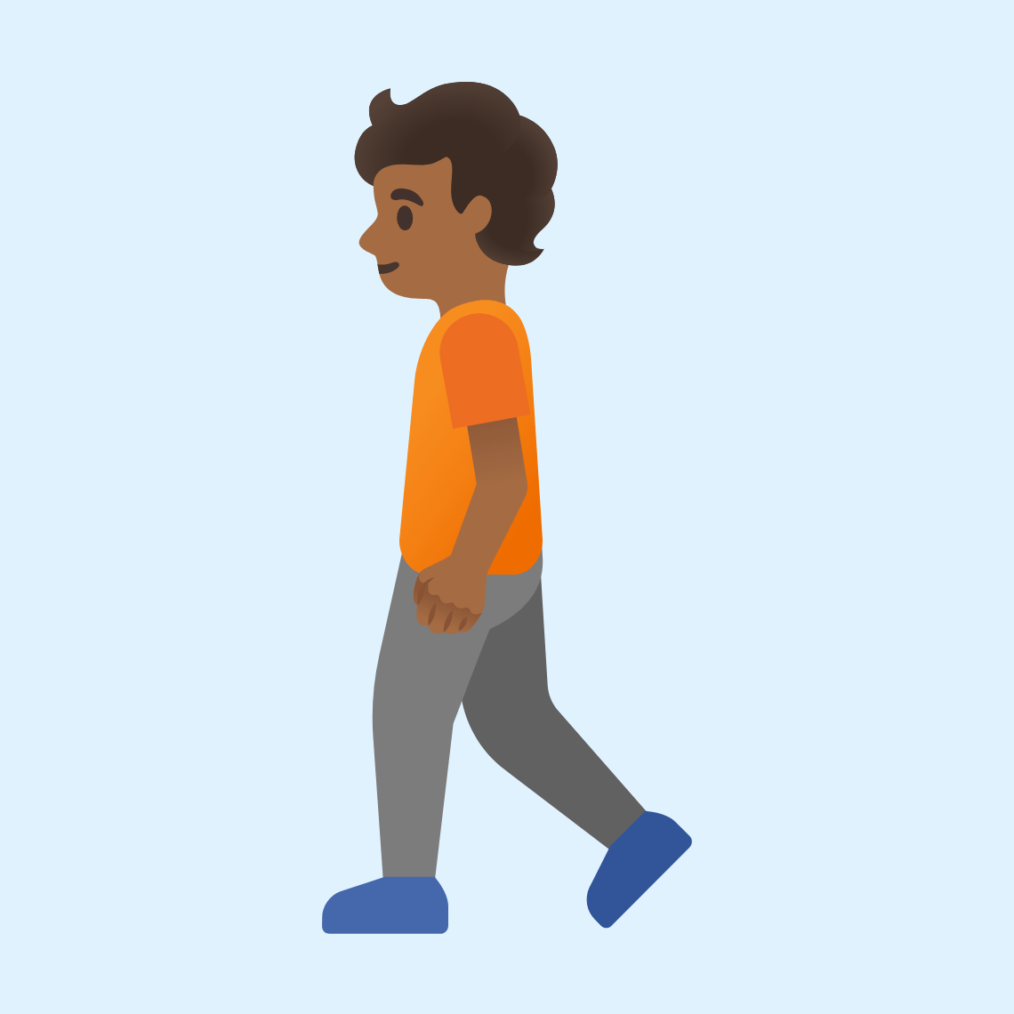 πΆπΎ Person walking: medium-dark skin tone