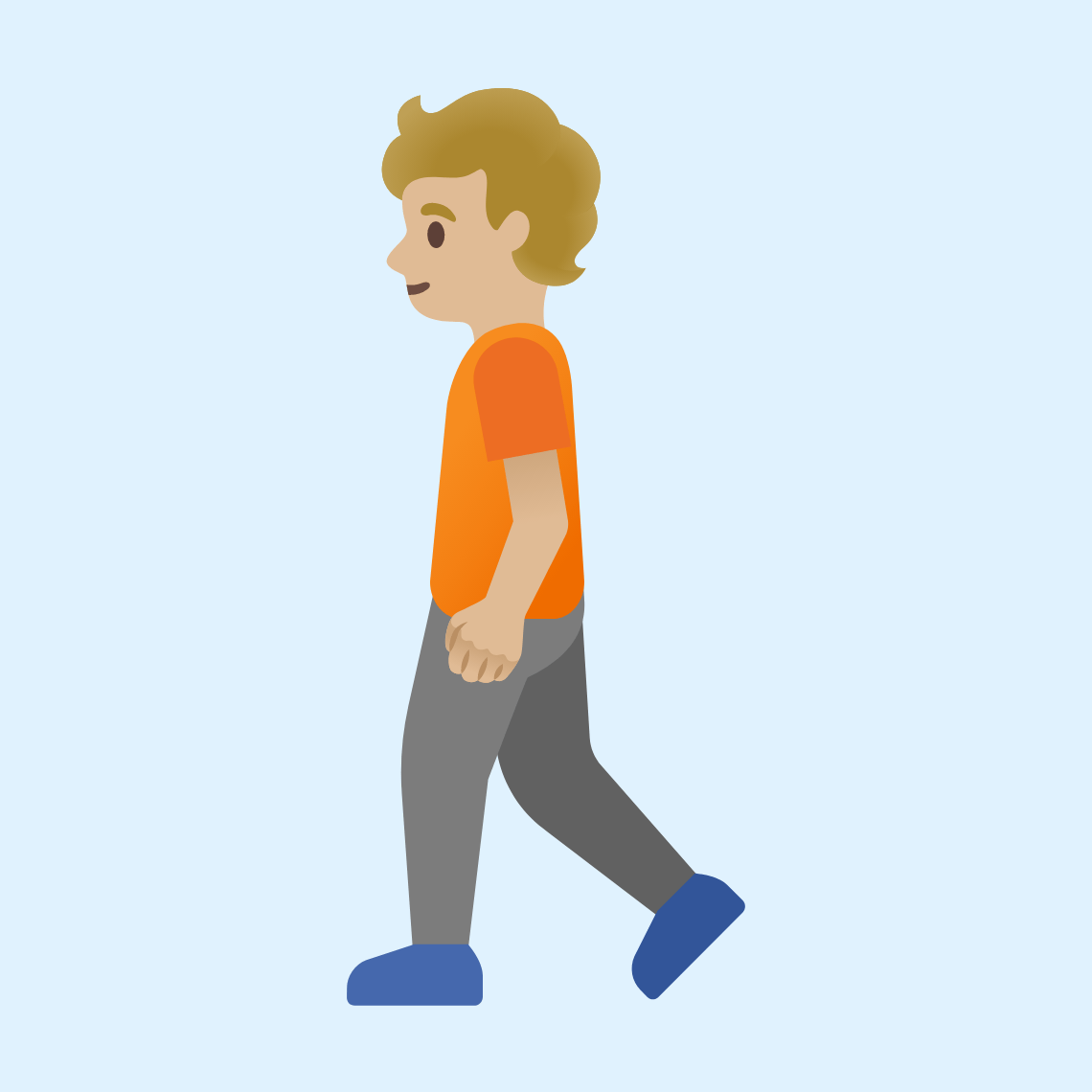 πΆπΌ Person walking: medium-light skin tone
