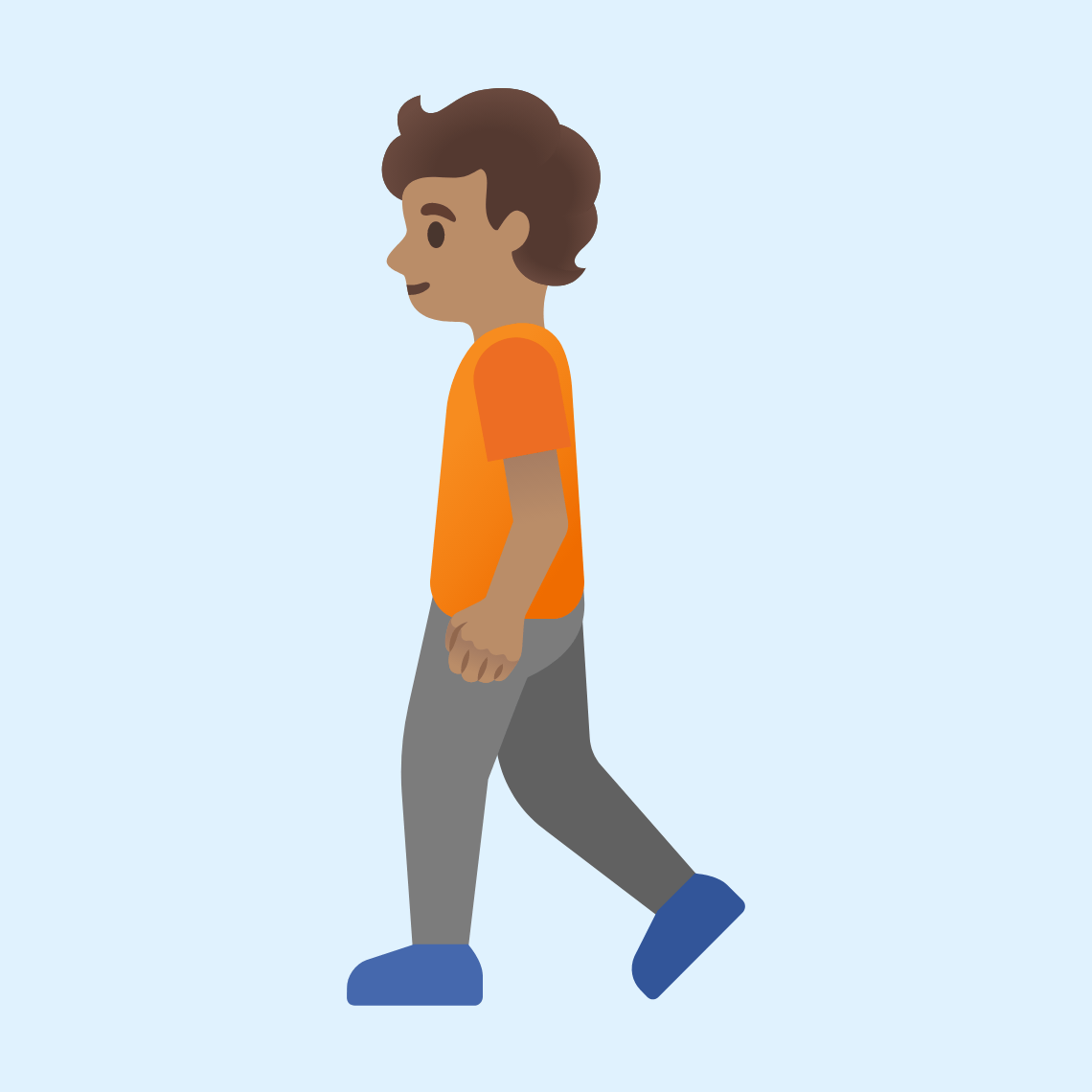 πΆπ½ Person walking: medium skin tone