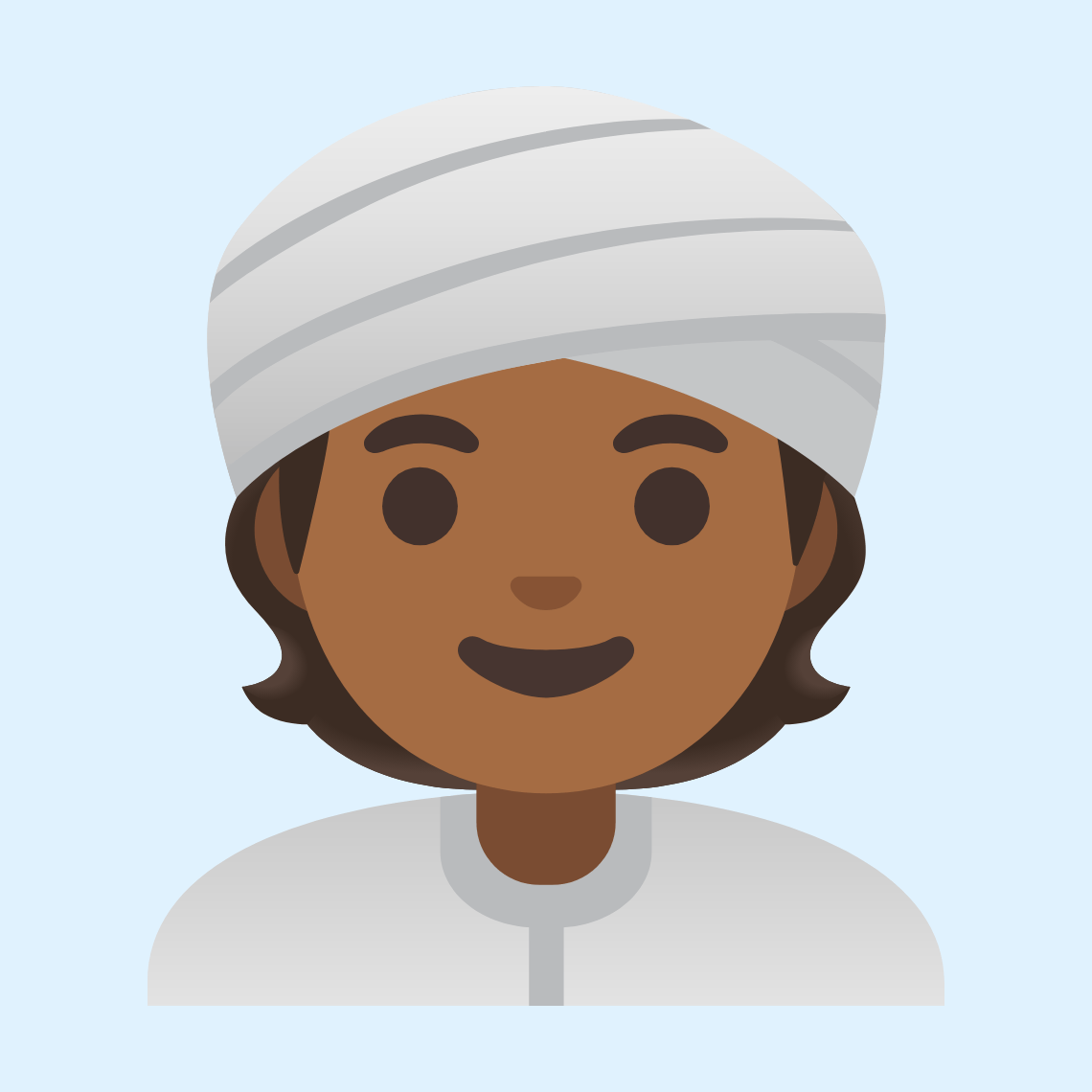👳🏾 Osoba s turbanom: smeđa boja kože