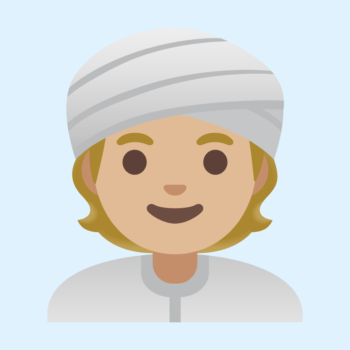 π³πΌ Person wearing turban: medium-light skin tone