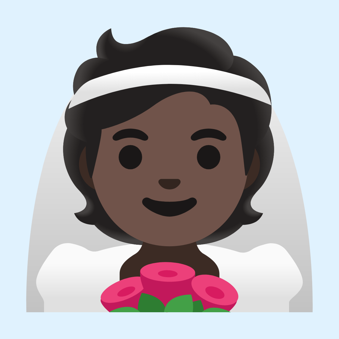 π°πΏ Person with veil: dark skin tone