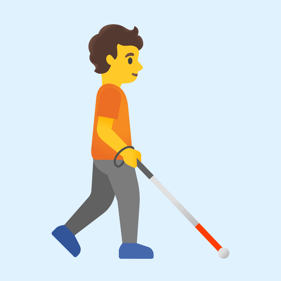 π§βπ¦―ββ‘οΈ Person with white cane facing right
