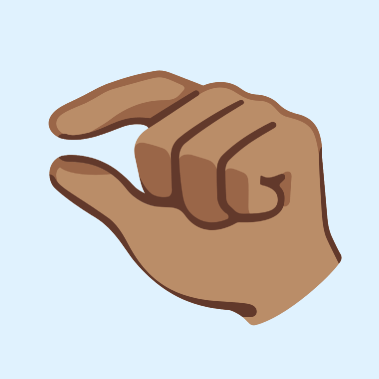 Emoji 🤏🏽 Pinching hand: medium skin tone: Meaning and Details