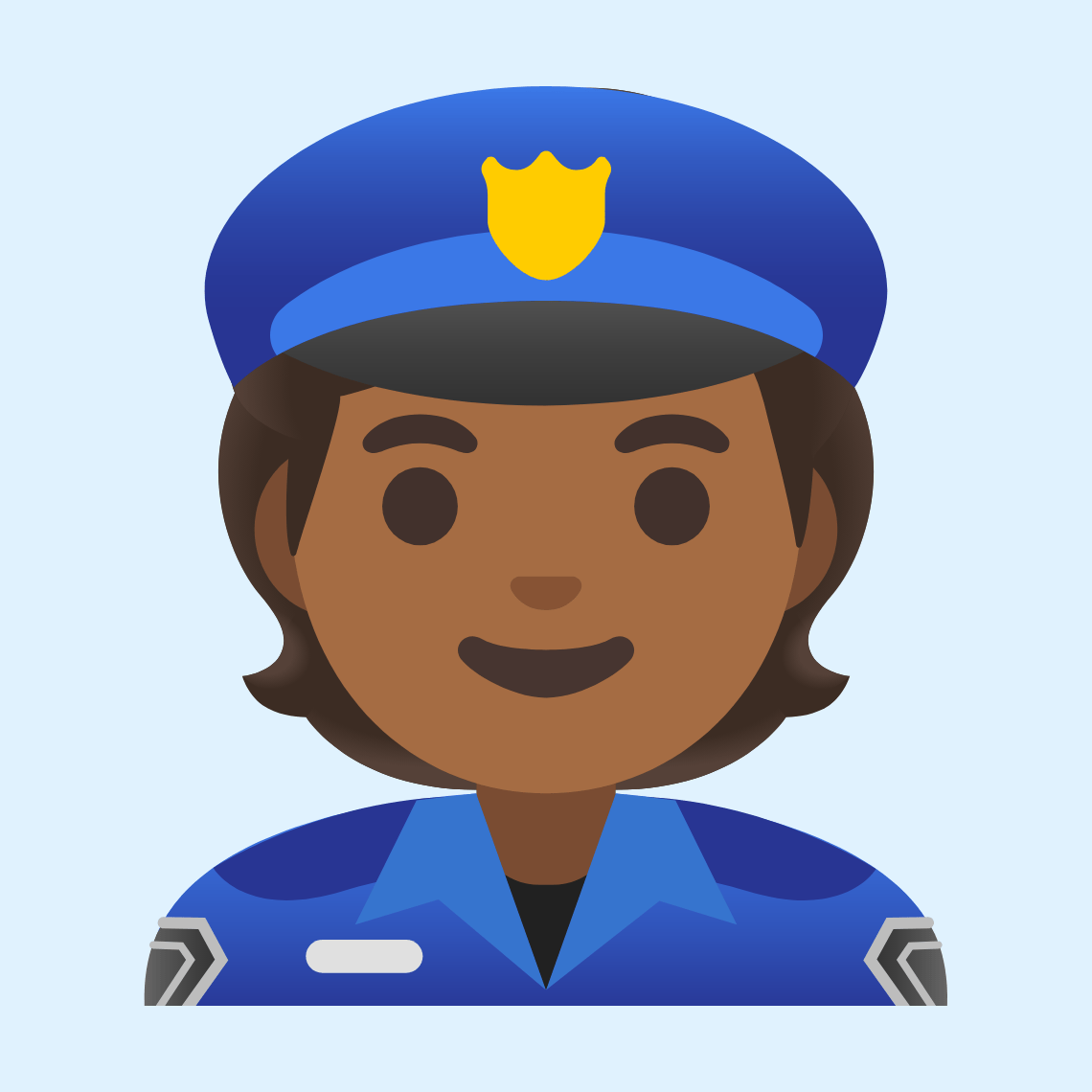 👮🏾 Police officer: medium-dark skin tone